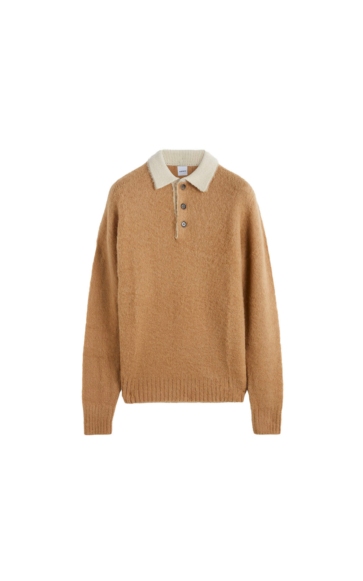 Aspesi Men's brown and white polo shirt