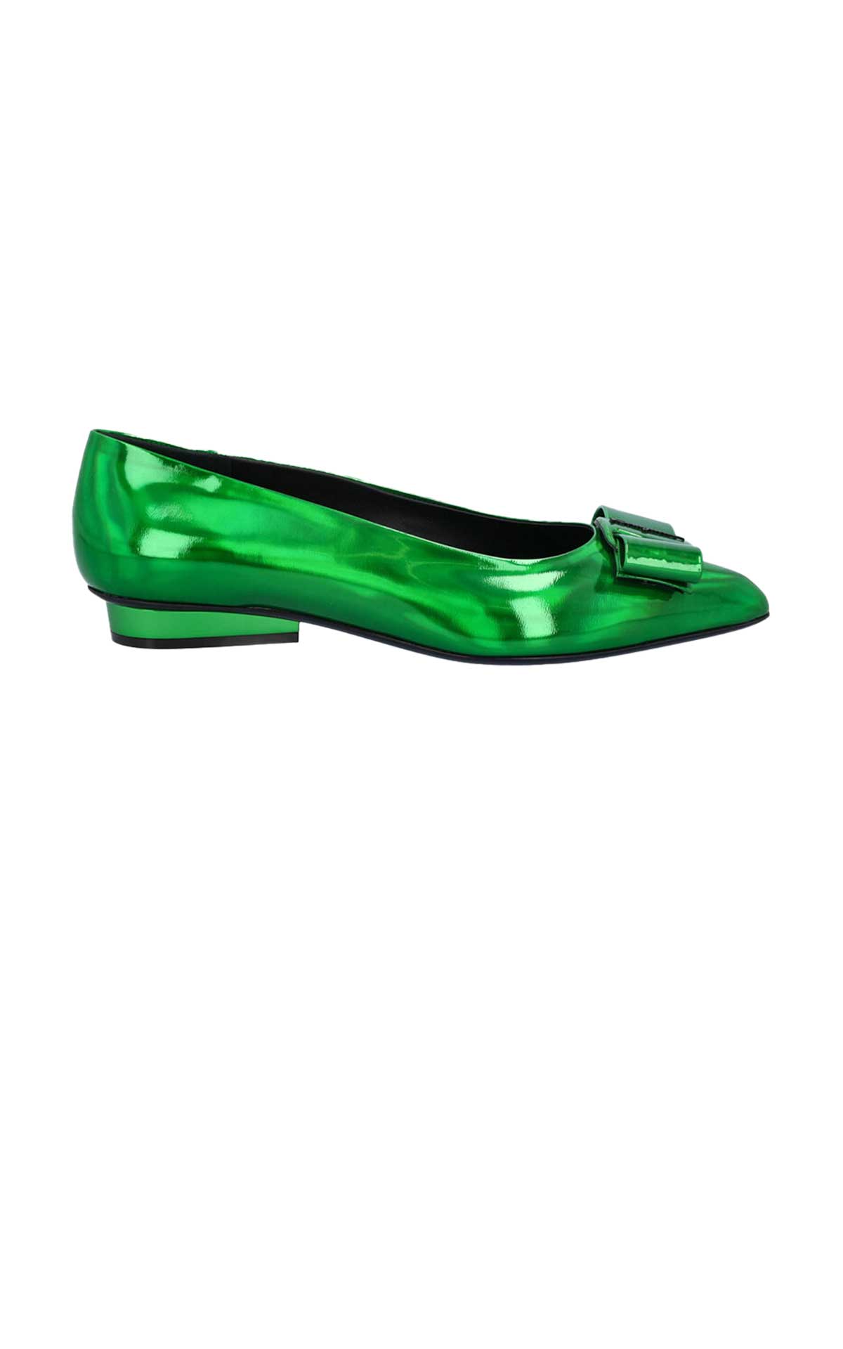 Metallic green ballerina Salvatore Ferragamo