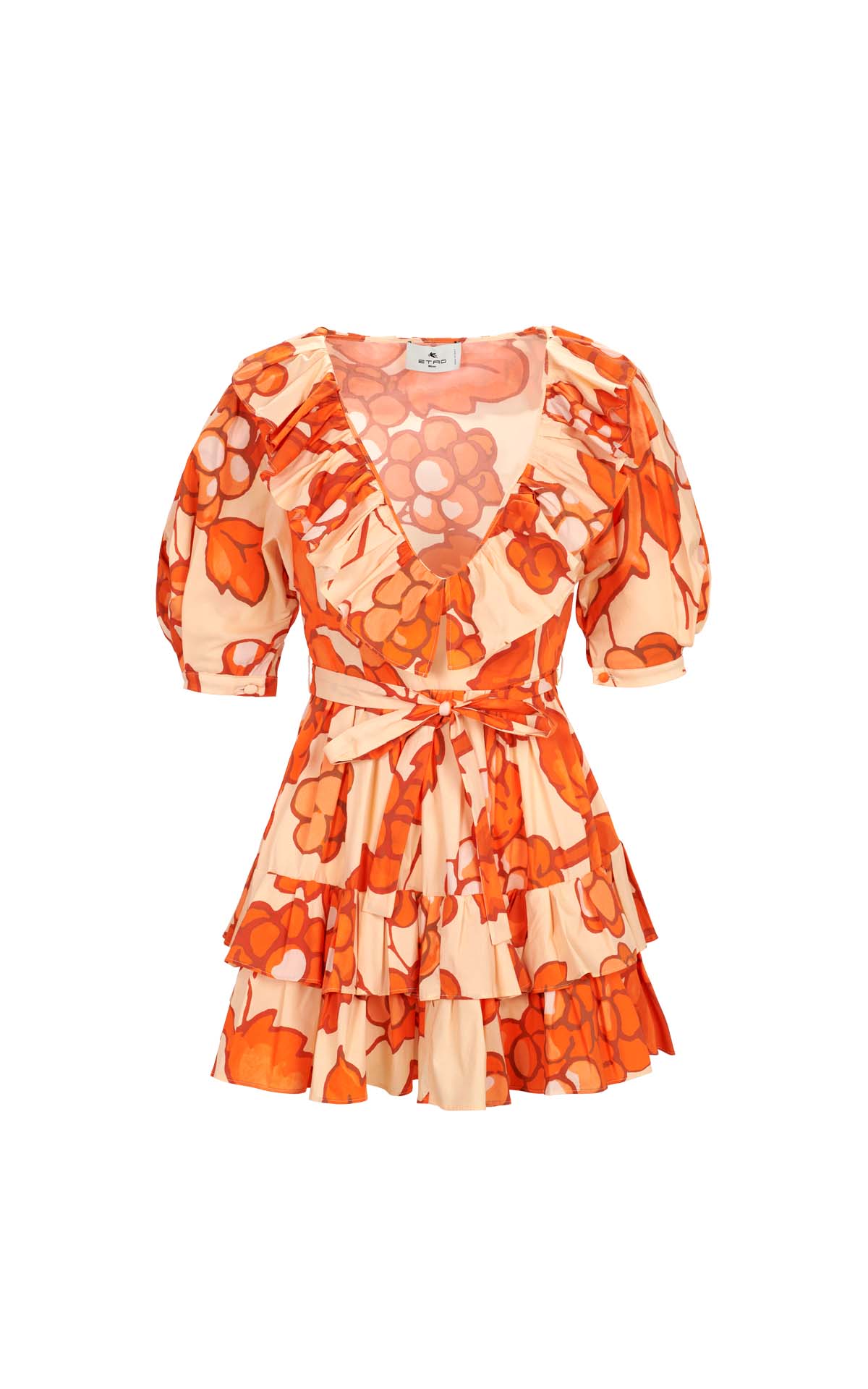 Vestido corto estampado naranja etro outlet madrid las rozas village