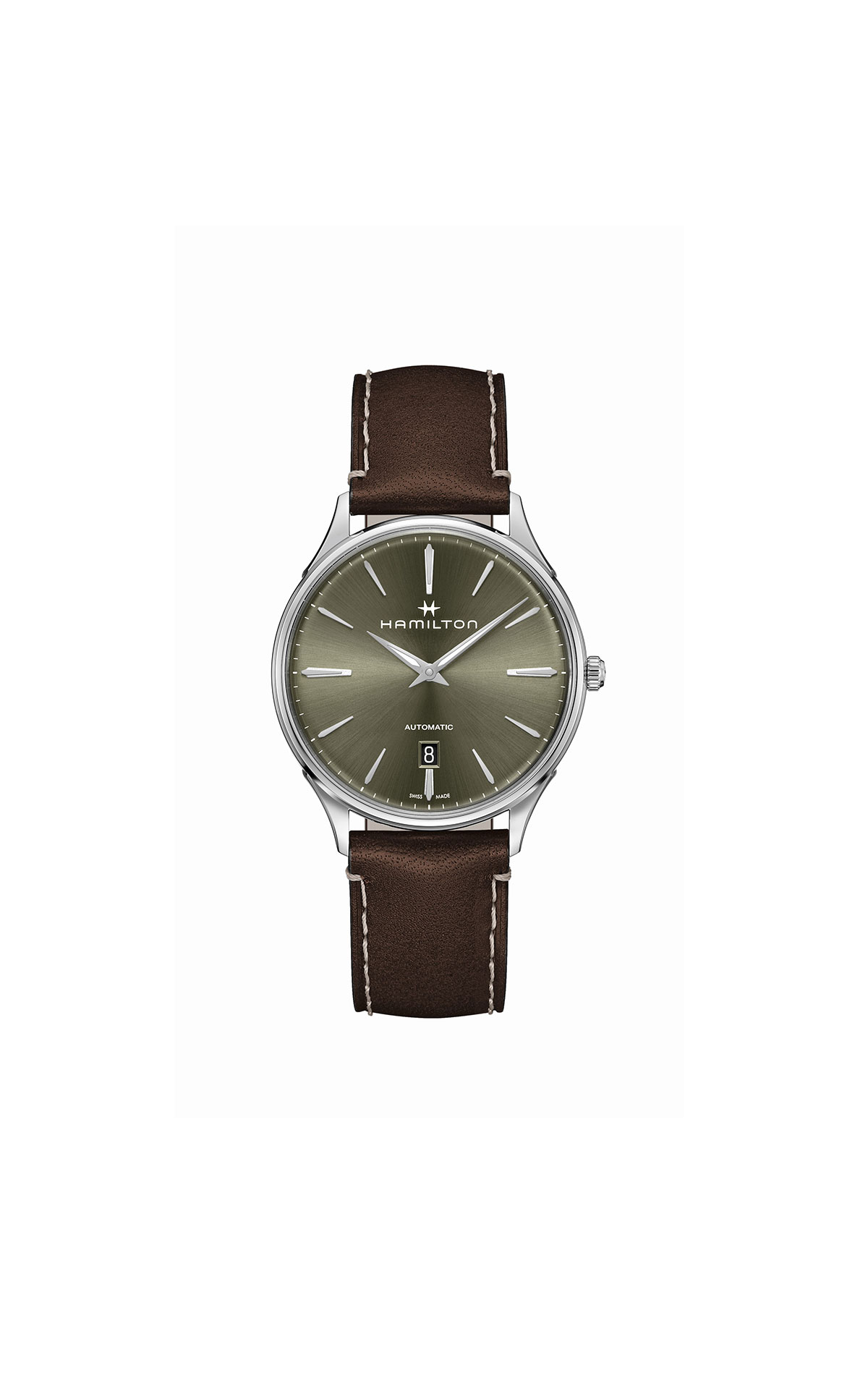 Hour Passion Jazzmaster Thinline green dial brown strap from Bicester Village