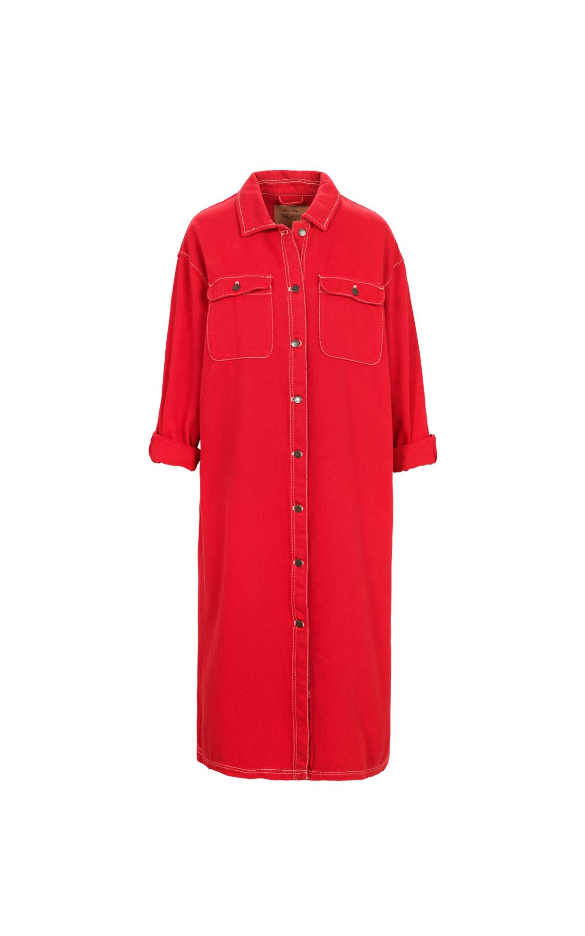 long red coat american vintage