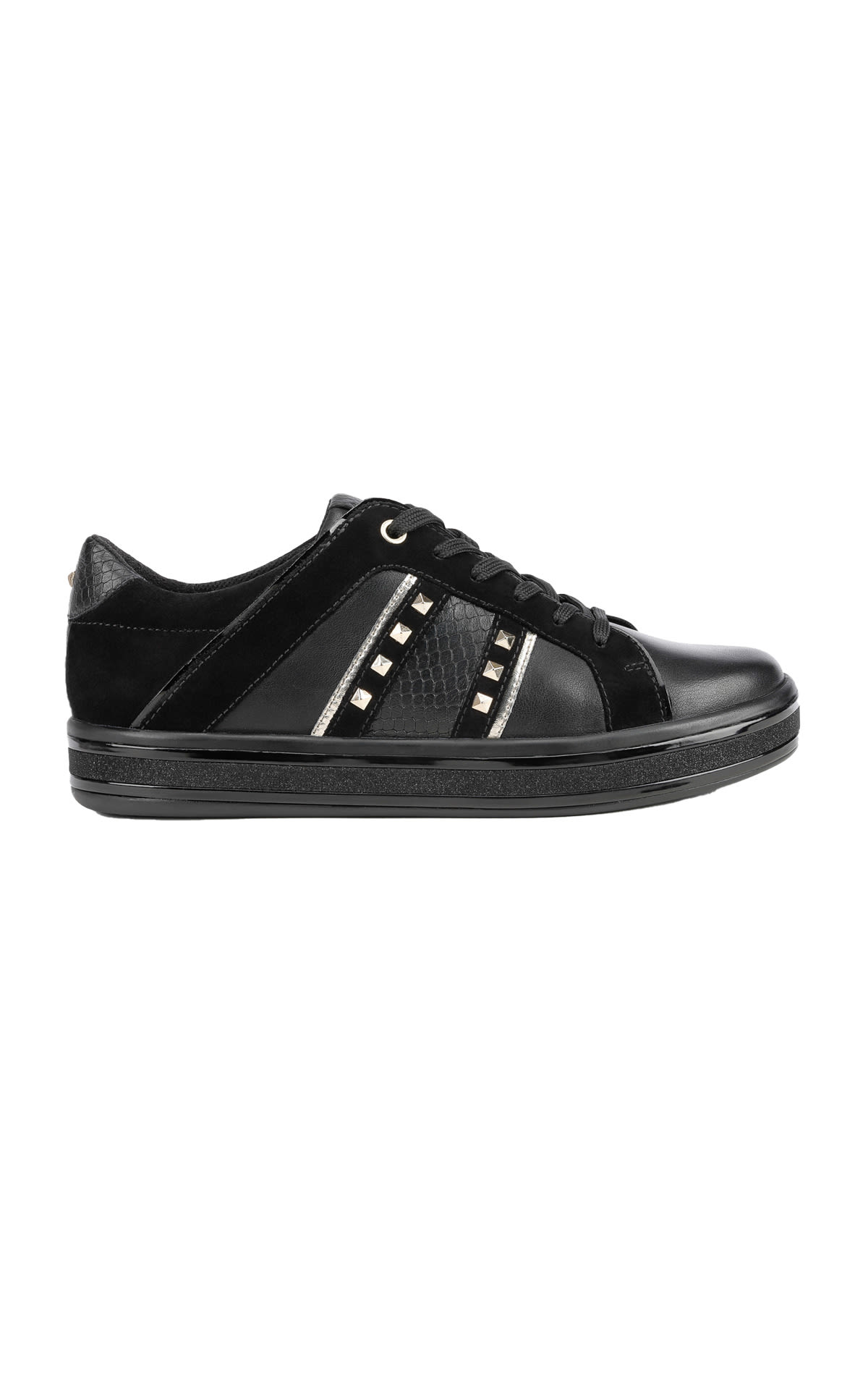 Women's black sneakers with studs Geox