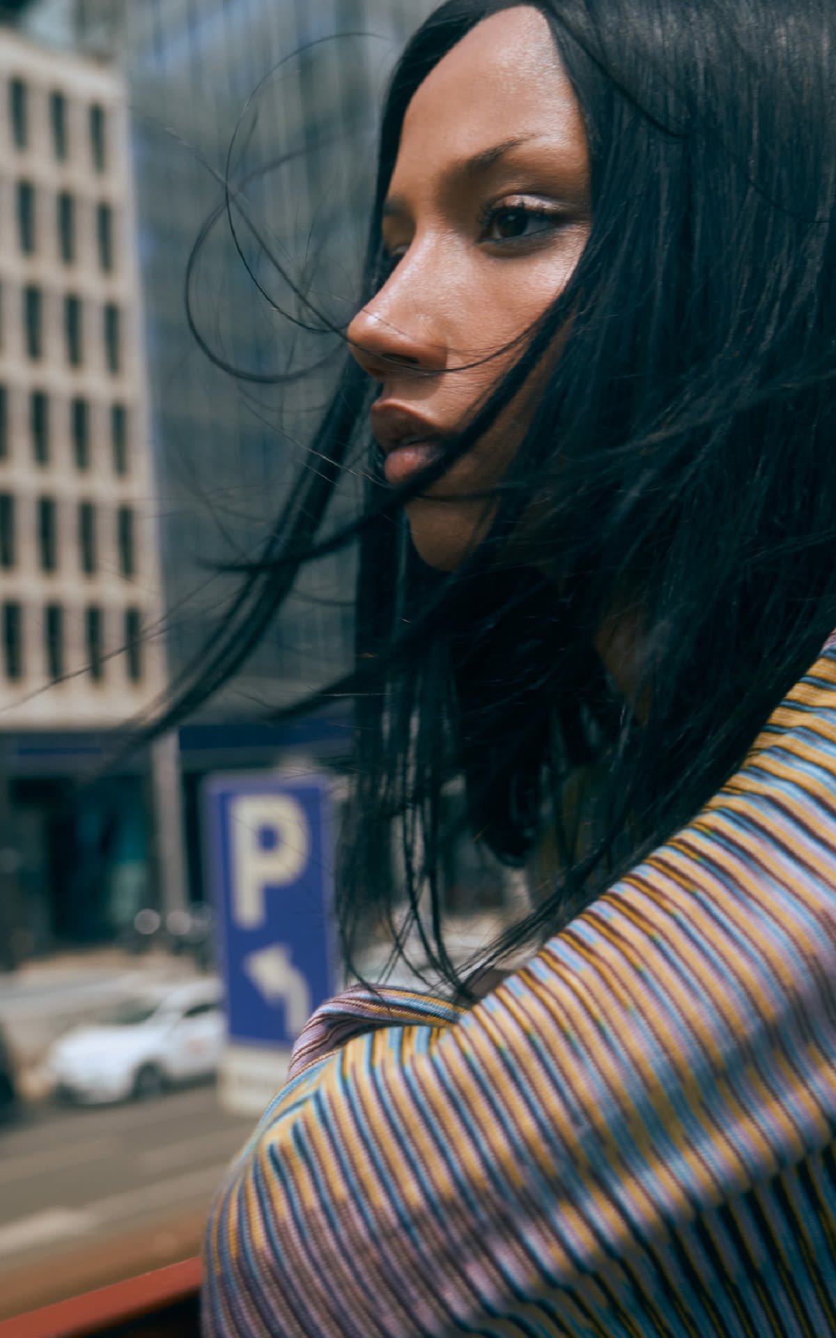 woman with a missoni jumper