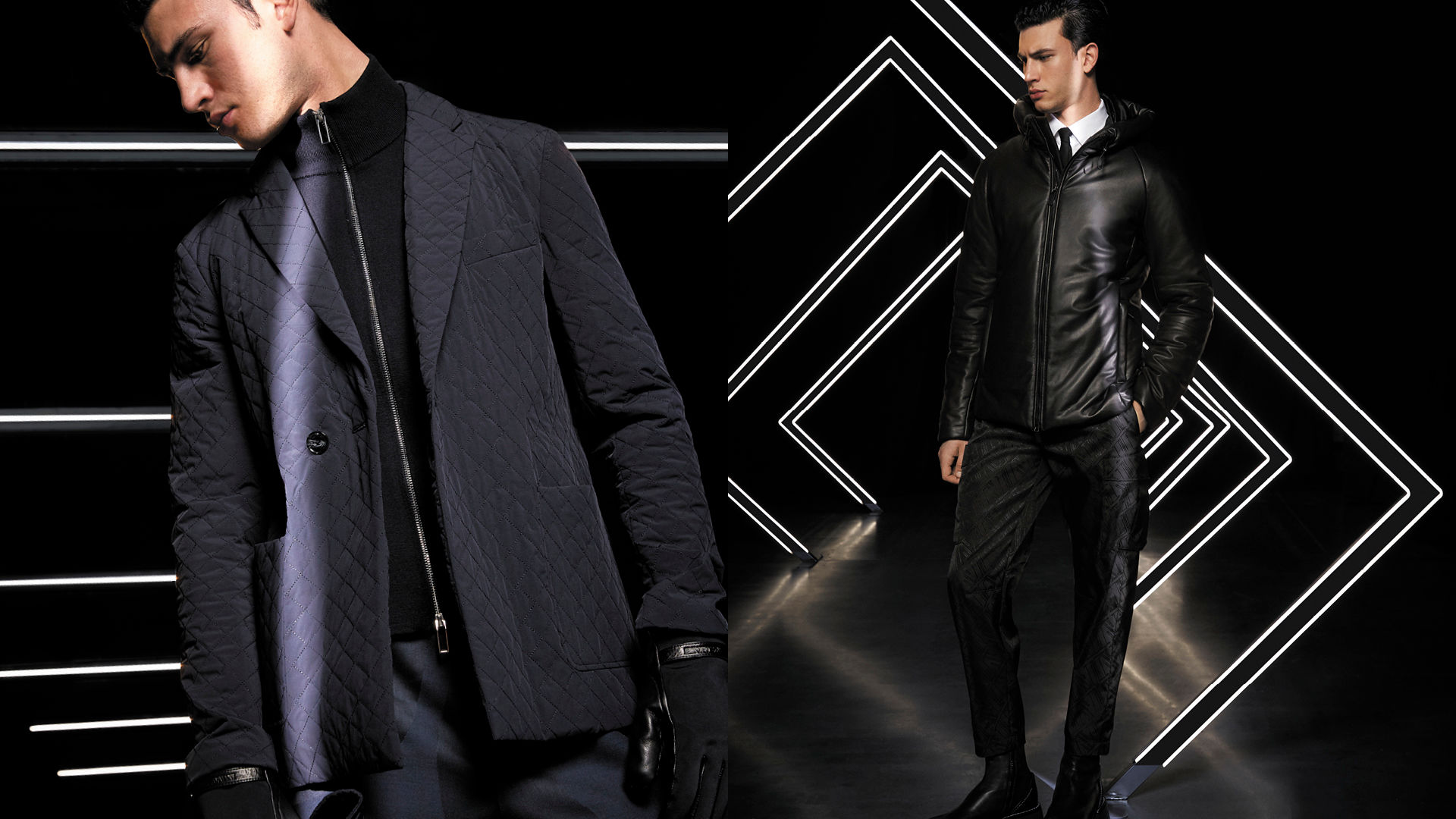 Models dressed on Armani clothes