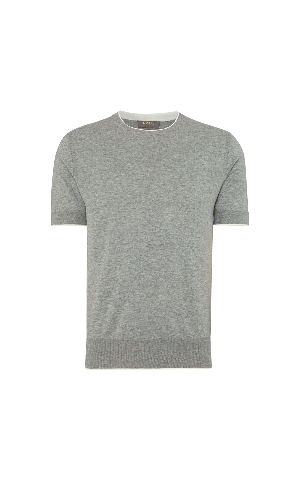 N.Peal T- shirt gris col ras du cou à manches courtes La Vallée Village