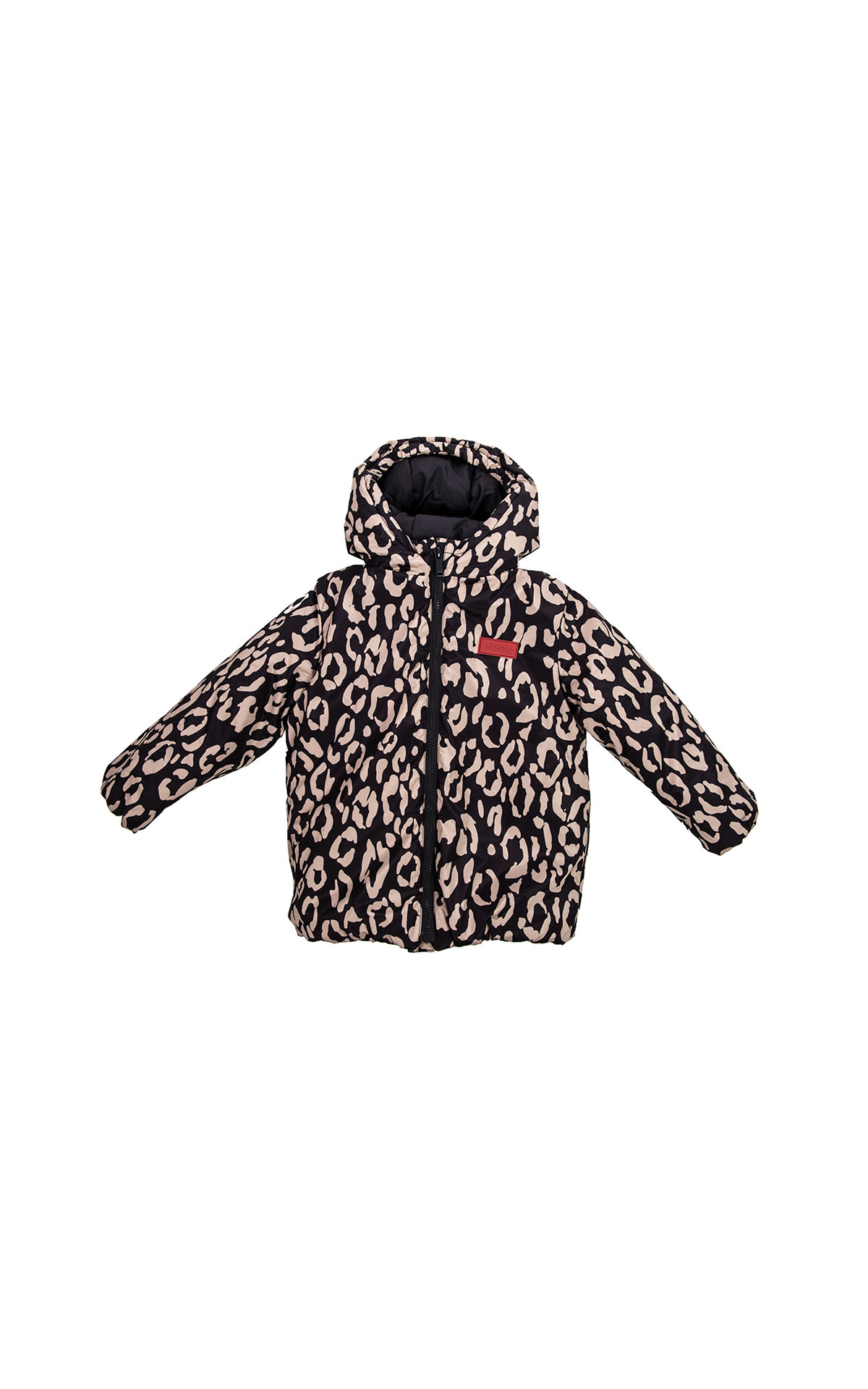 Kids Around Kenzo | Down jacket with leopard print embroidery