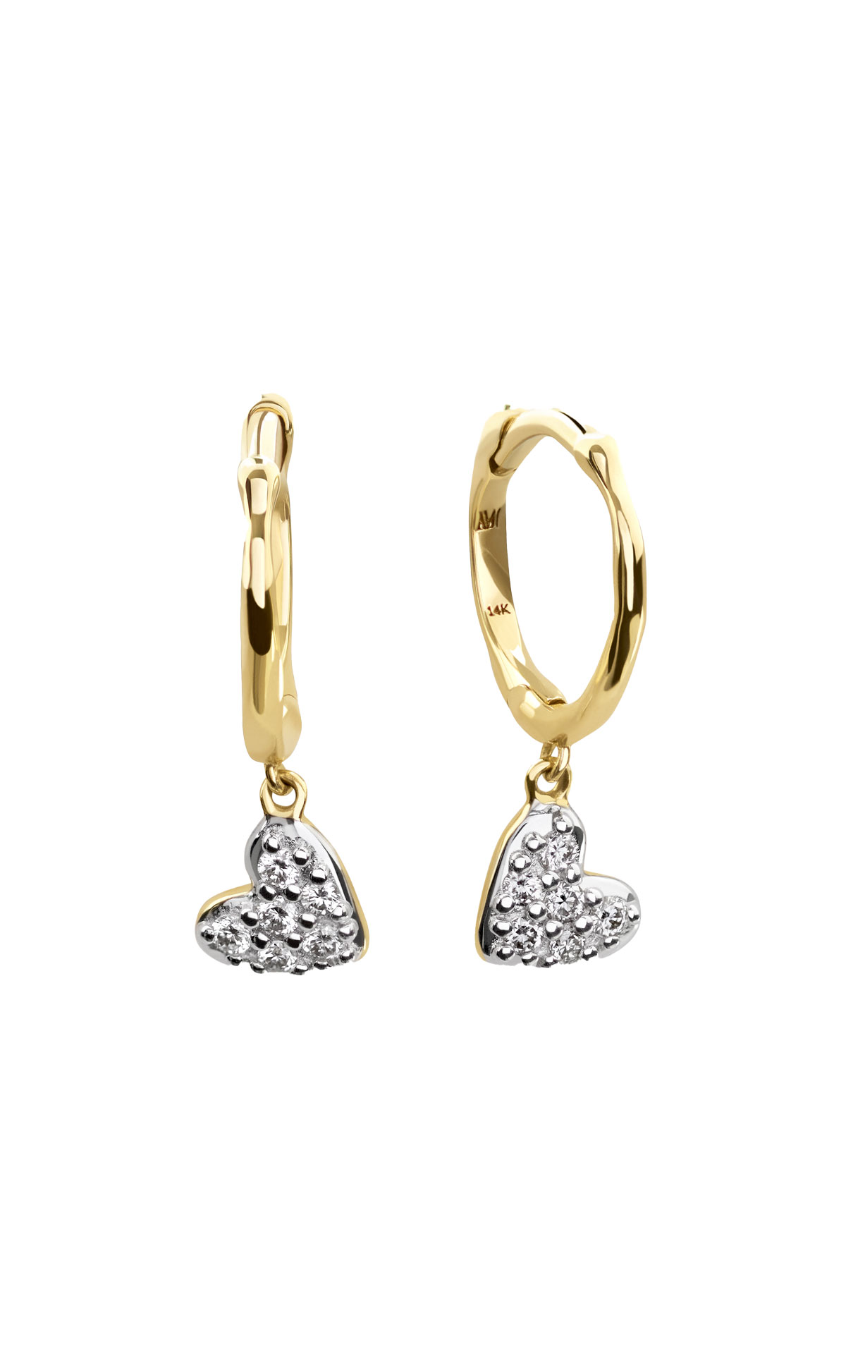 Monica Vinader Lab Grown Diamond Mini Heart Huggies from Bicester Village
