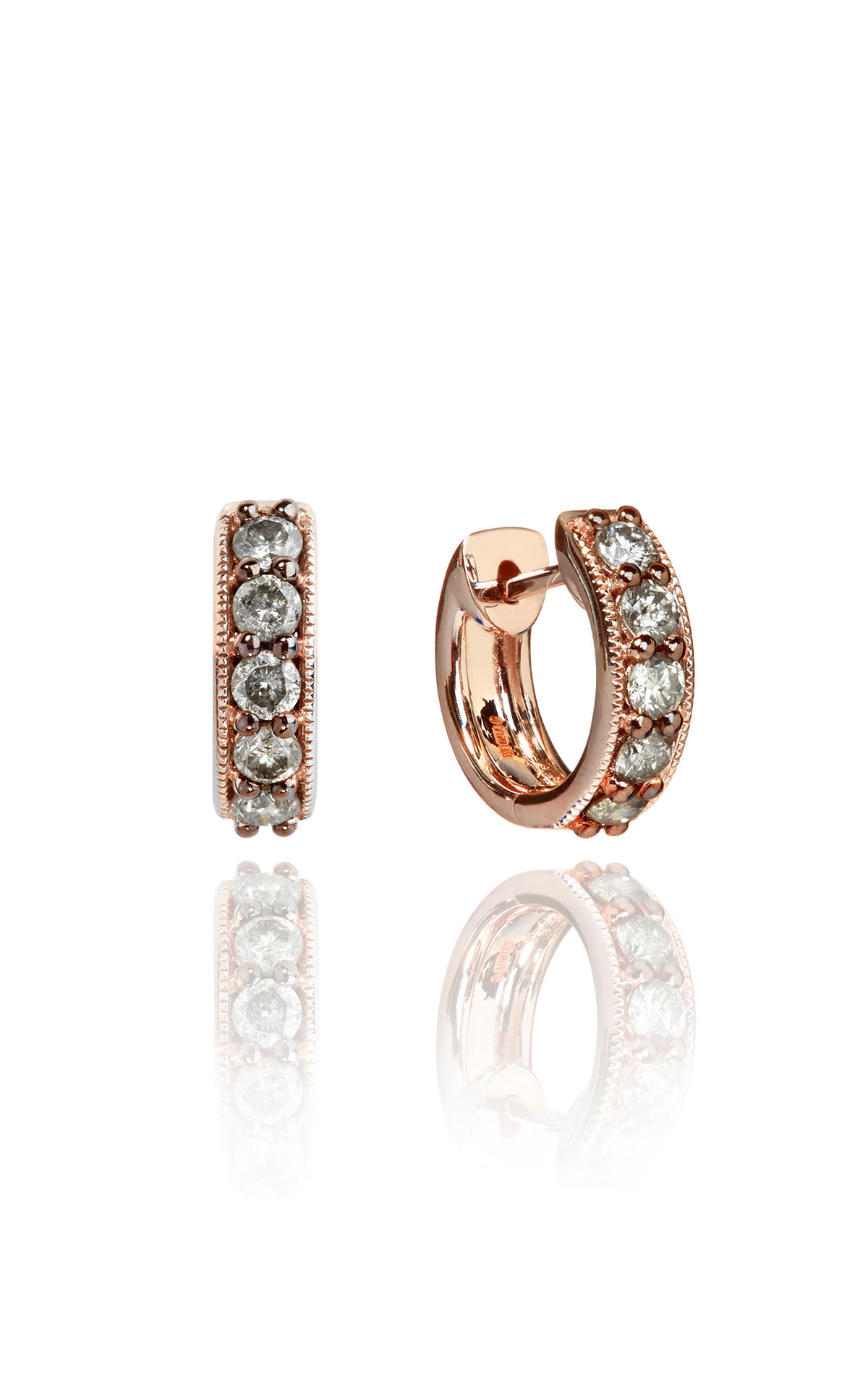 Dusty diamond rose gold earrings from Bicester Village