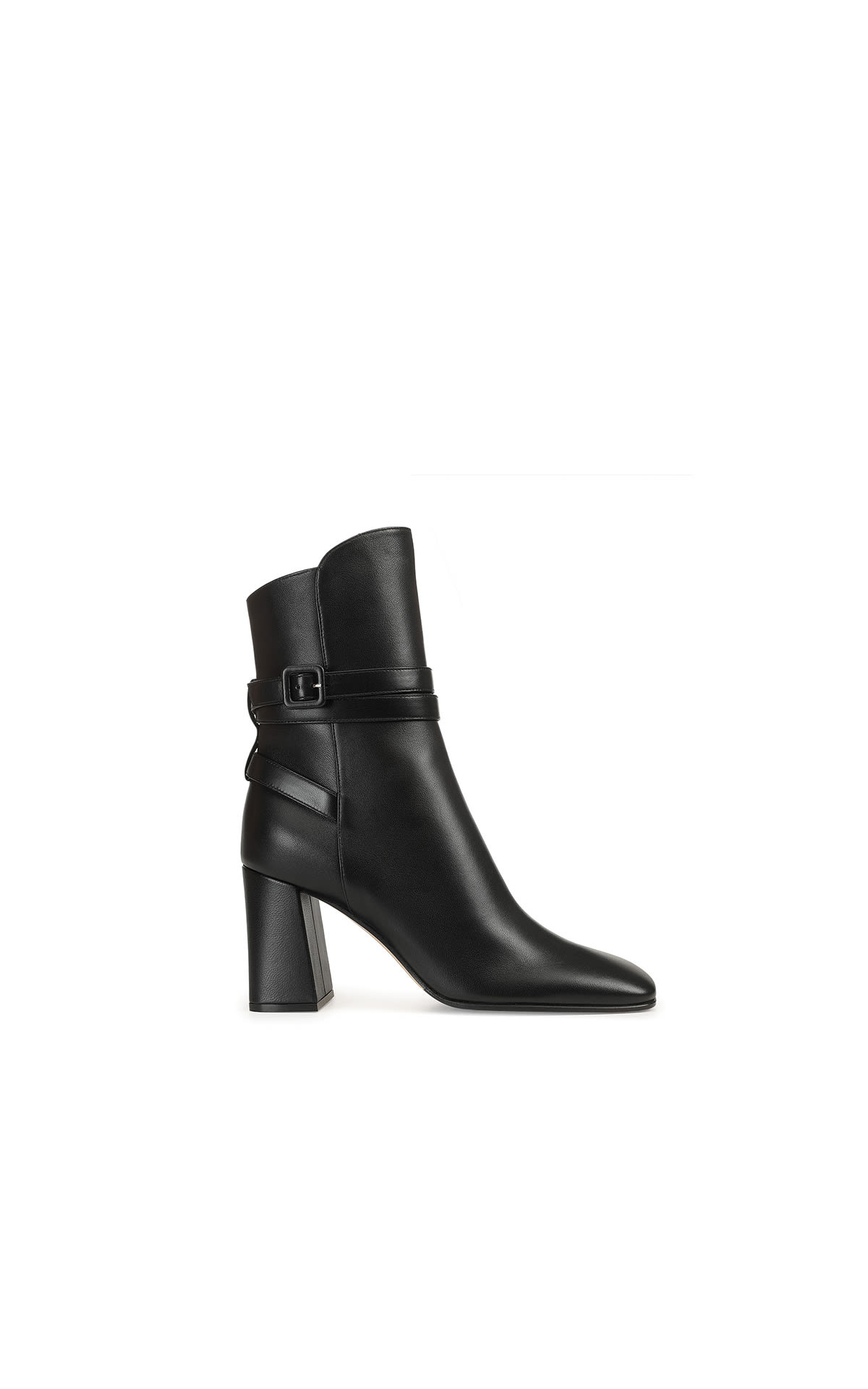 Sergio Rossi Black leather ankle boots with buckle