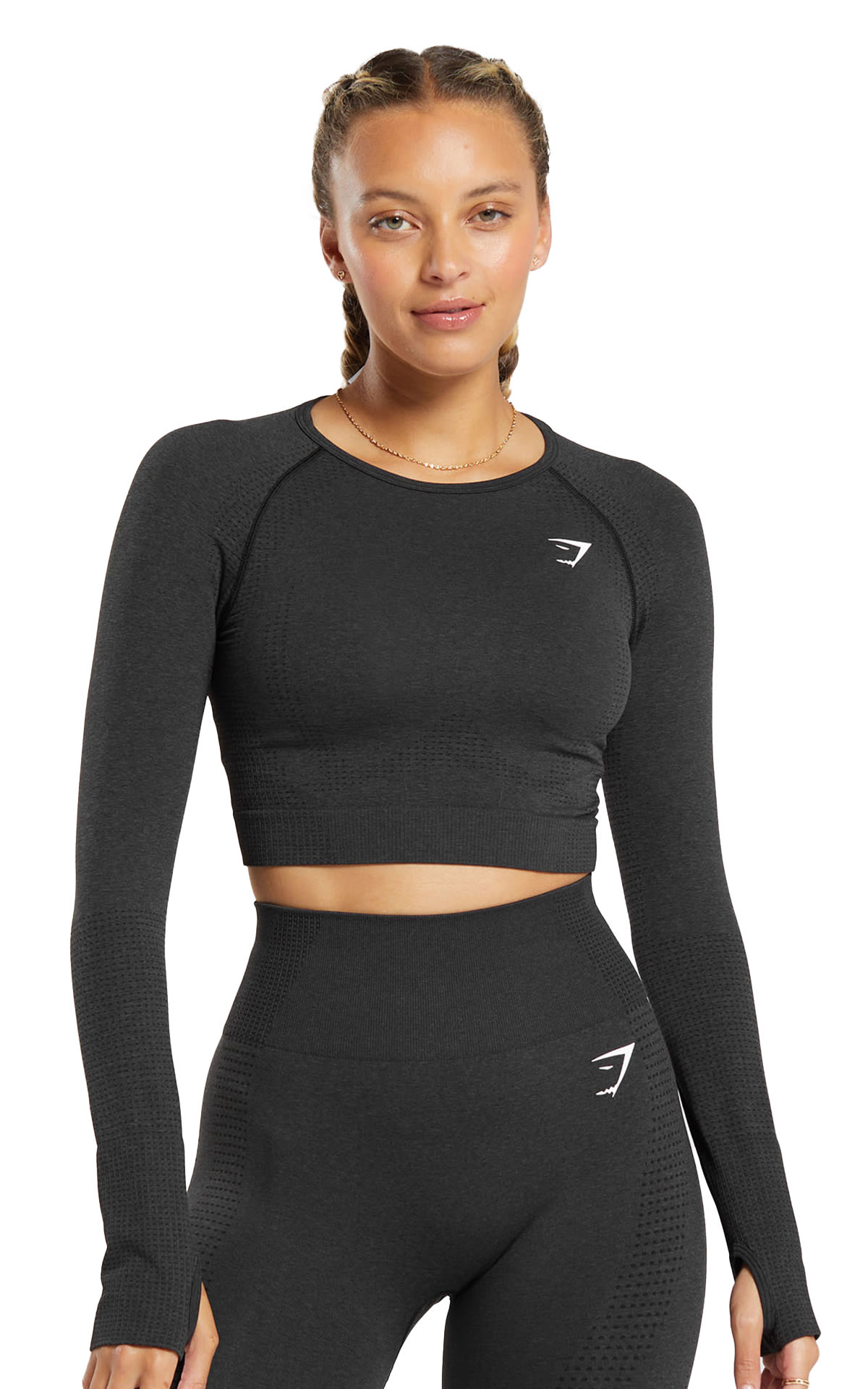 Gymshark Vital Seamless 2.0 Crop Top – Black Marl from Bicester Village