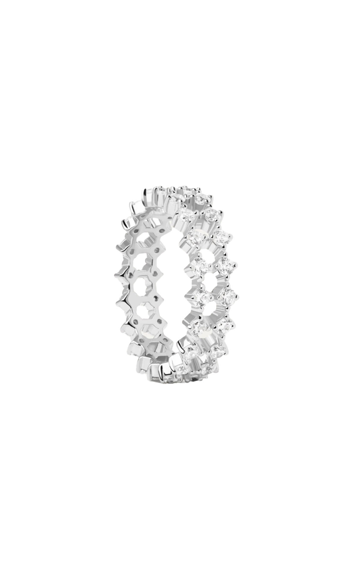 Silver ring with diamonds PDPAOLA outlet madrid las rozas vilage