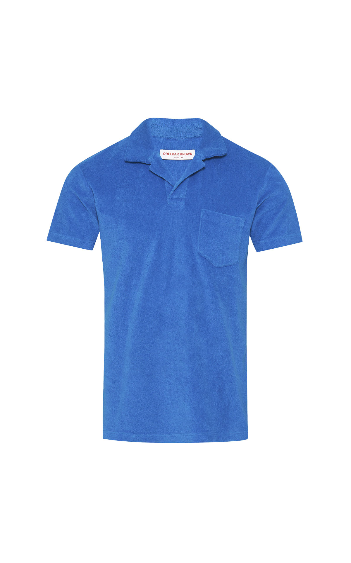 Orlebar Brown Blue Wash Tailored Fit Towelling Resort Polo Shirt from Bicester Village