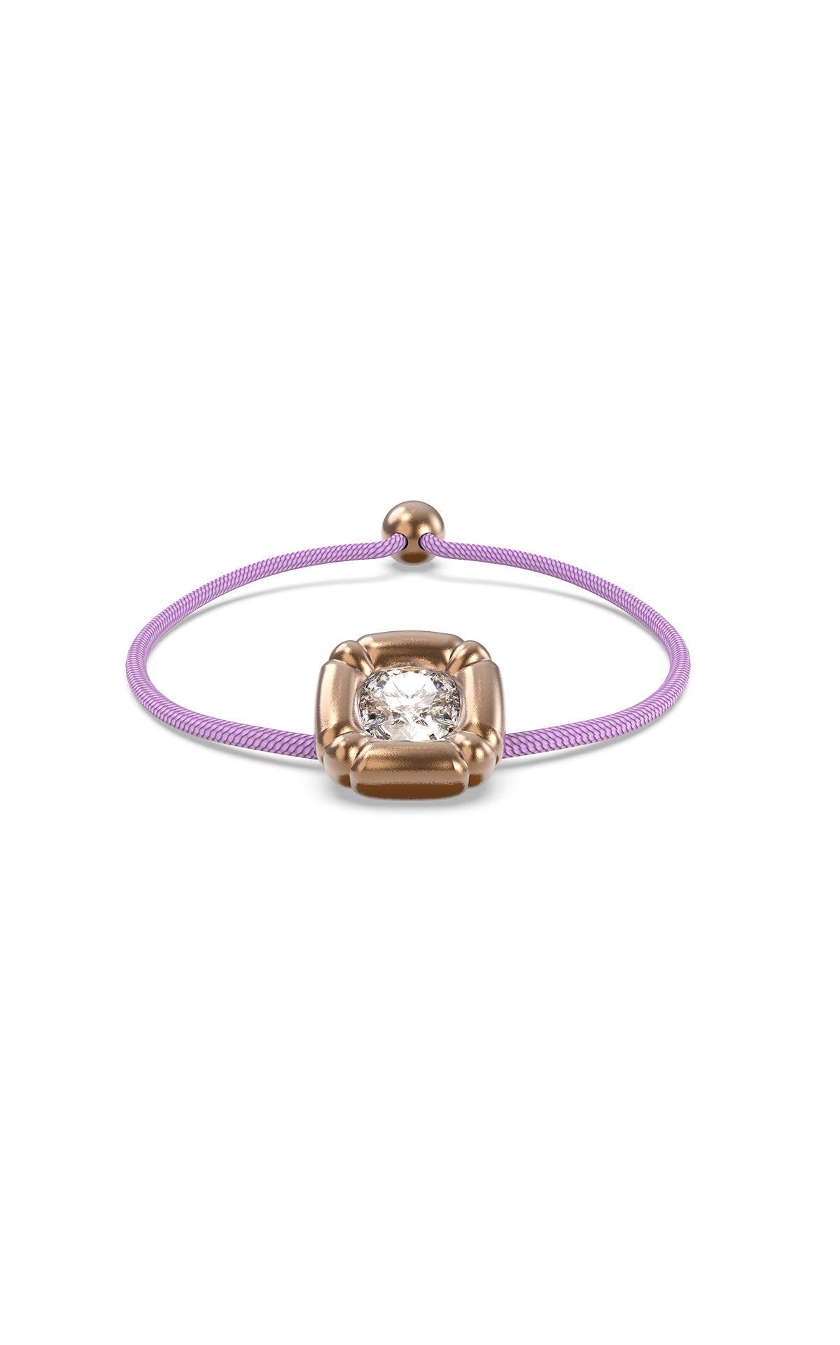 Pulsera de hilo con detalle de oro rosa y diamante Swarovski