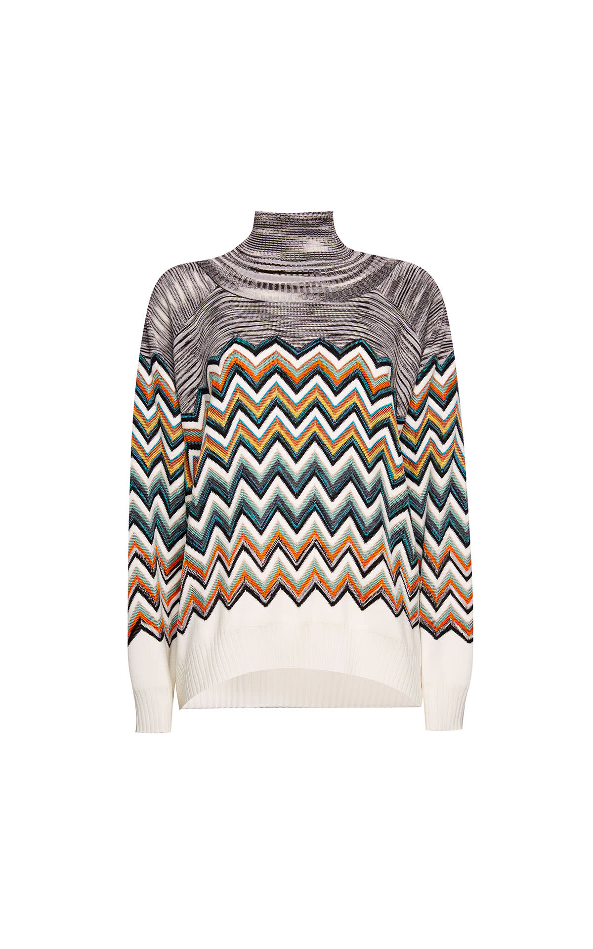 Maglione dolcevita con motivi a zig-zag Missoni