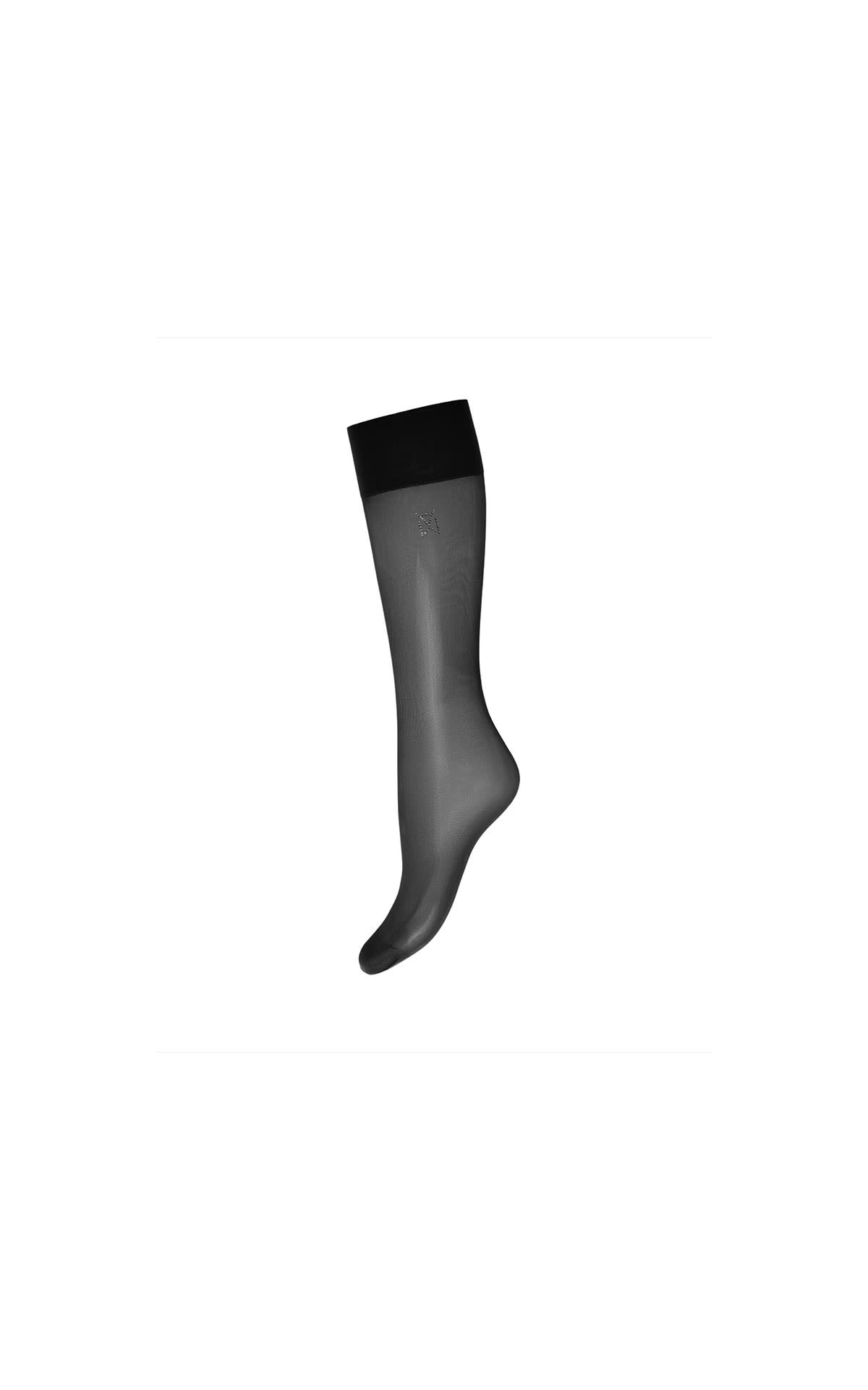 Wolford Long crystal logo socks black from Bicester Village