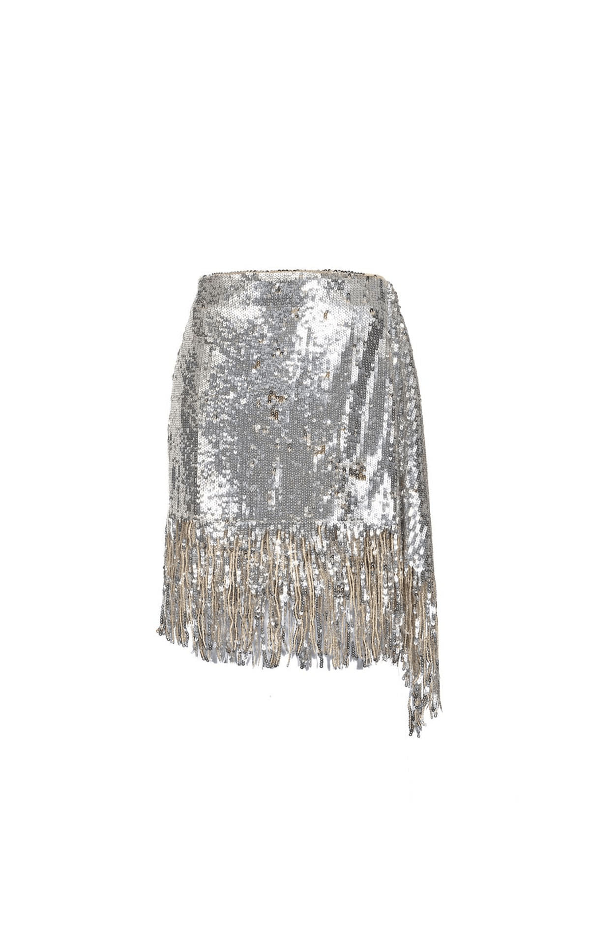Skirt with sequins and fringes