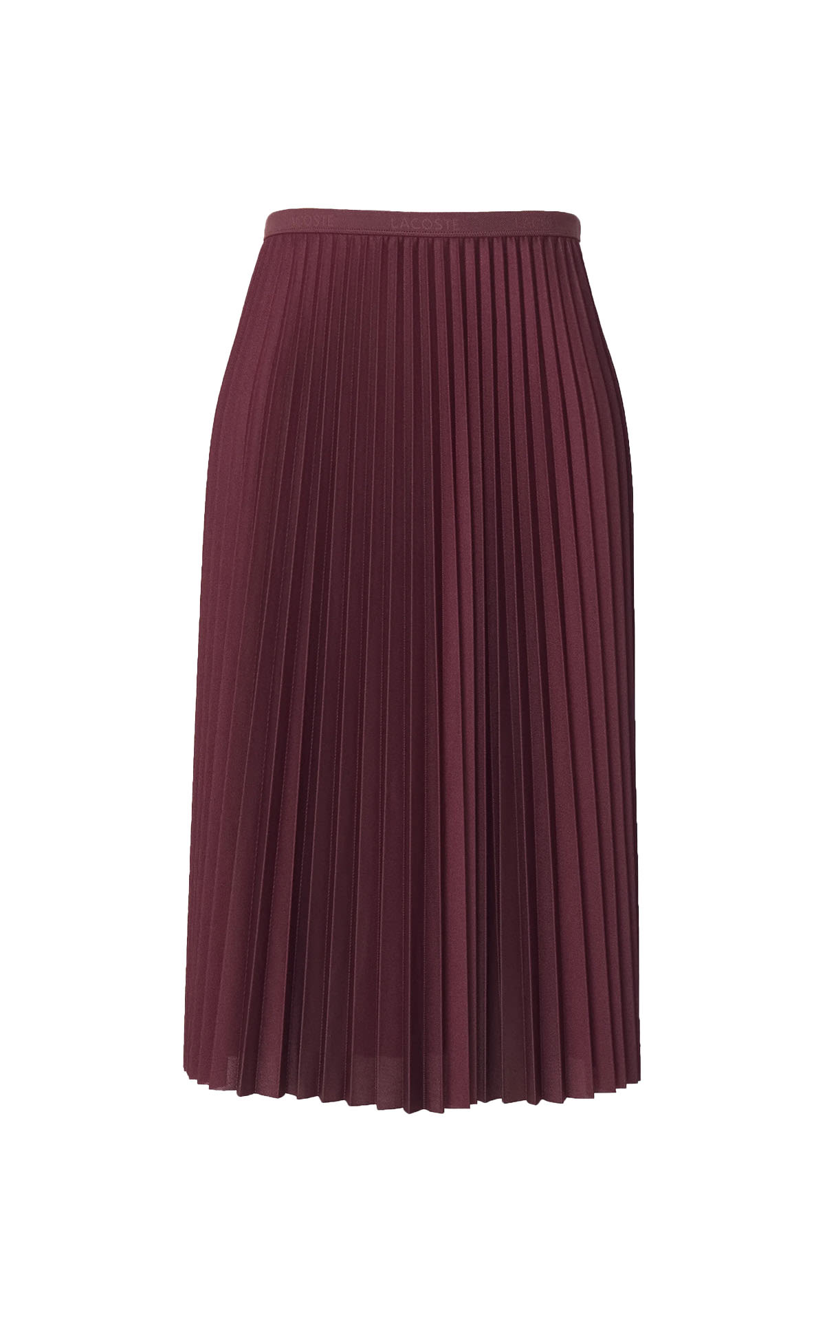 Burgundy pleated skirt lacoste outlet madrid las rozas village