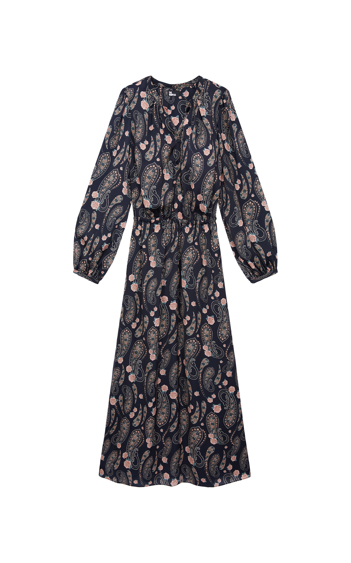 Vestido largo estampado cintura elástica The Kooples outlet madrid las rozas village