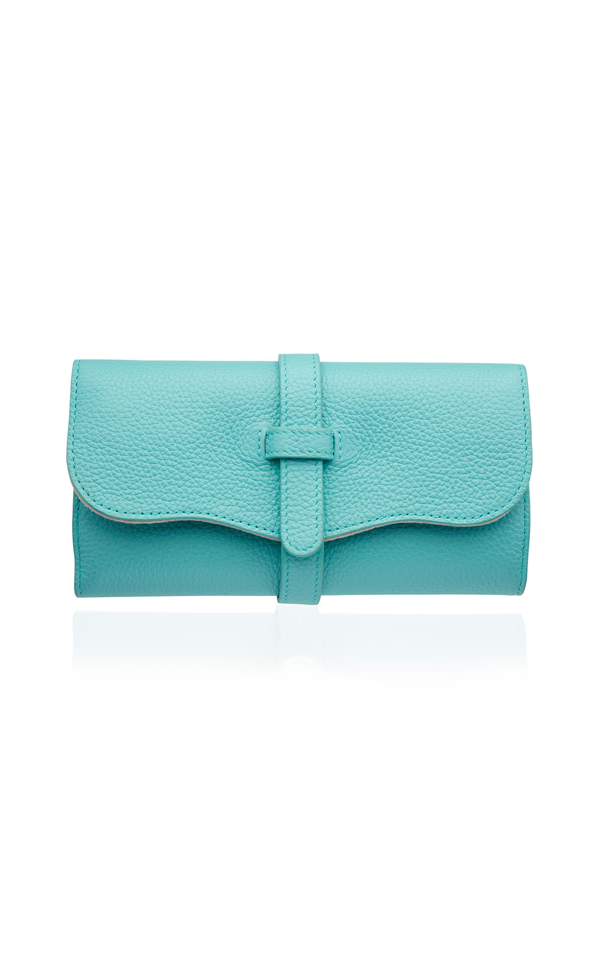Monica Vinader Turquoise leather jewellery roll from Bicester Village