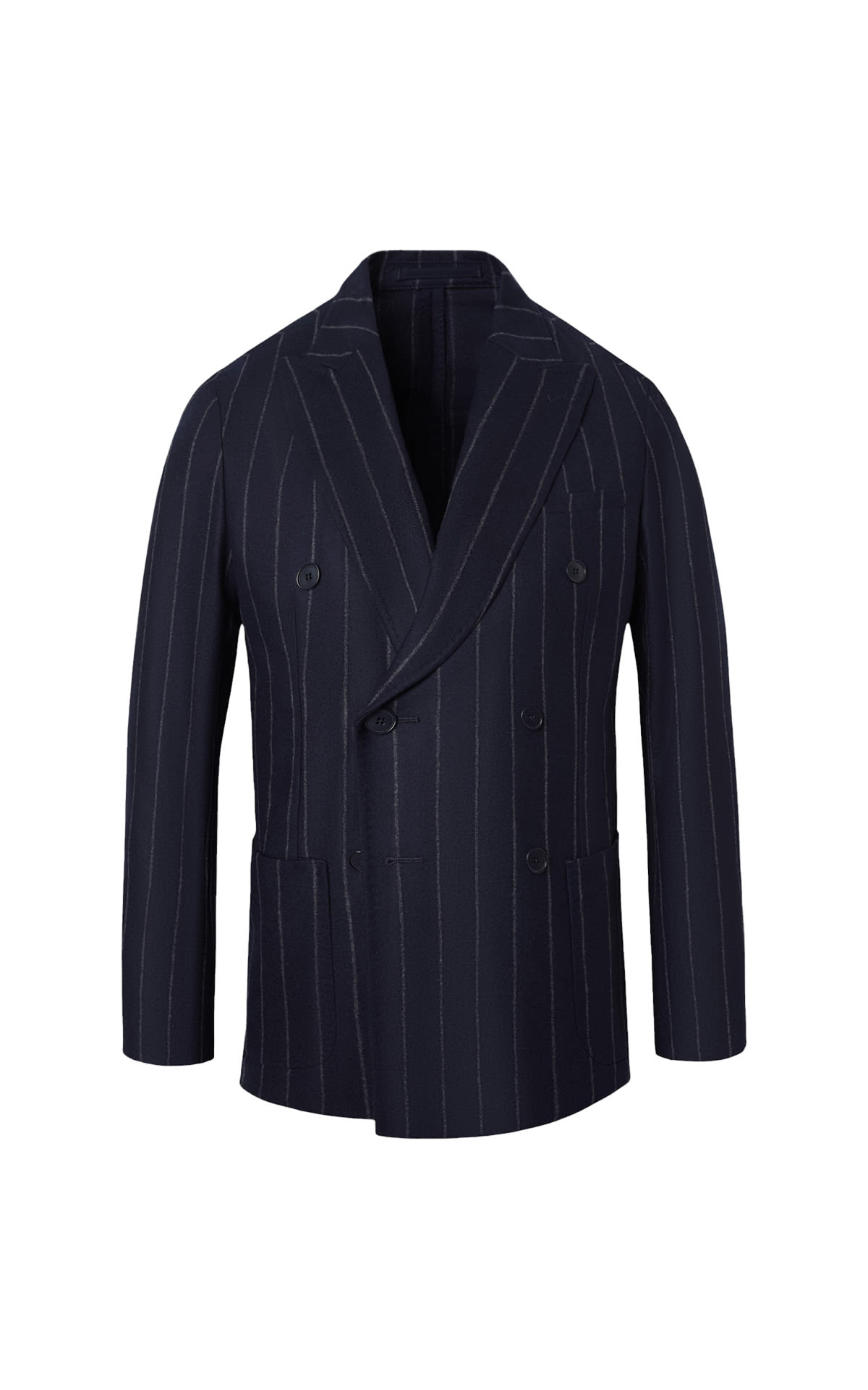 Double-breasted blazer with wide navy blue stripes silbon outlet madrid las rozas village