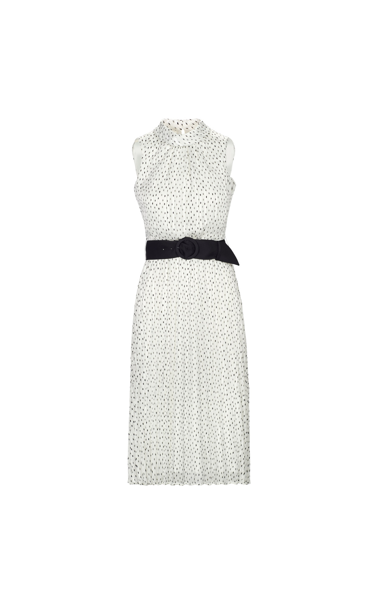 Printed white sleeveless dress with belt karl lagerfeld outlet barcelona la roca village