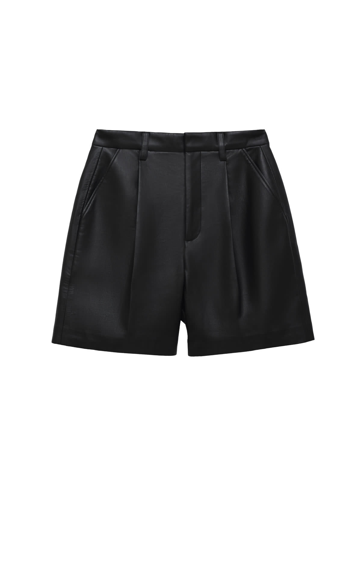 Anine Bing Carman short black recycled leather from Bicester Village