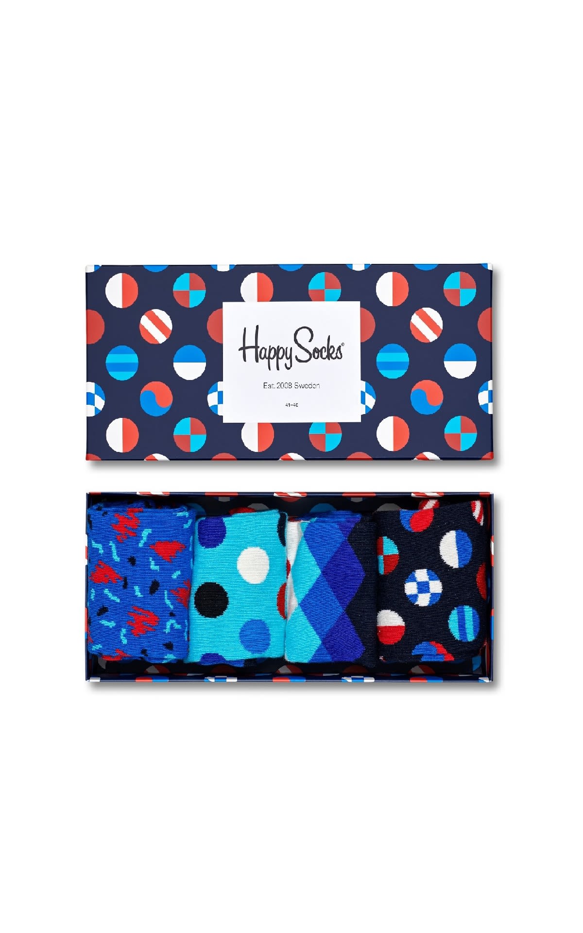 4-pack blue patterned socks Happy Socks