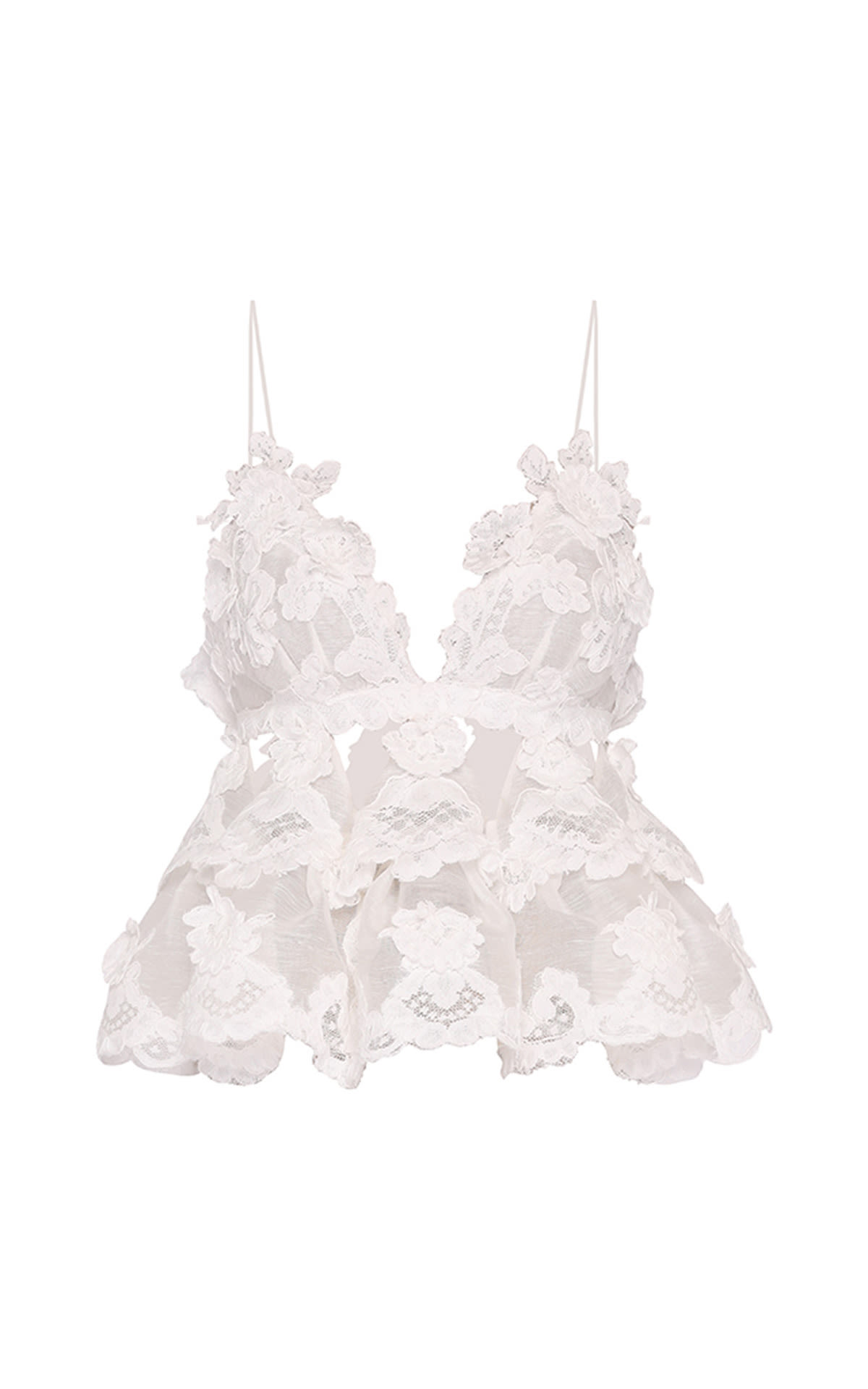 ZIMMERMANN Crush lace motif tiered top from Bicester Village