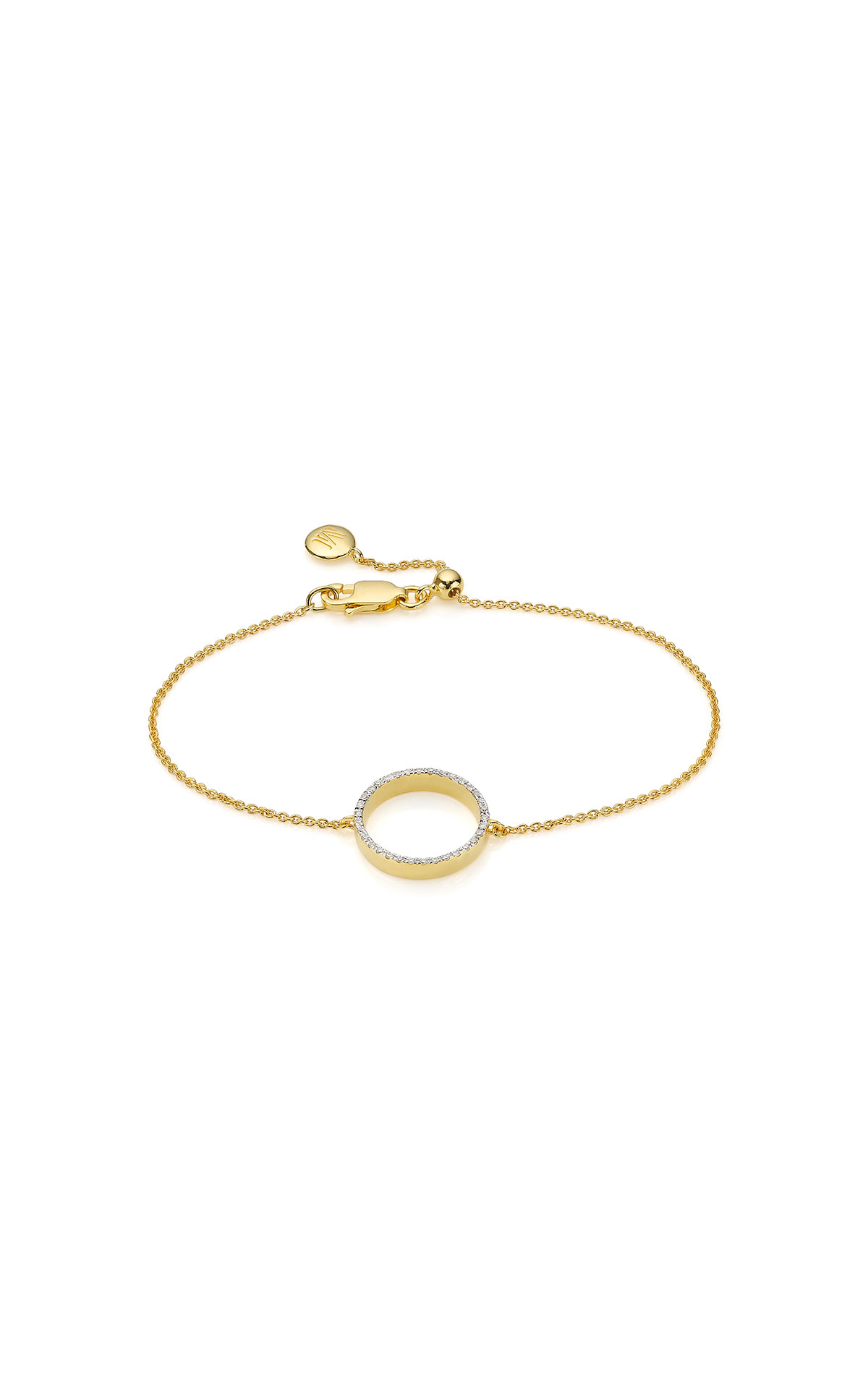 Monica Vinader  Gold vermeil naida circle open bracelet - diamond from Bicester Village