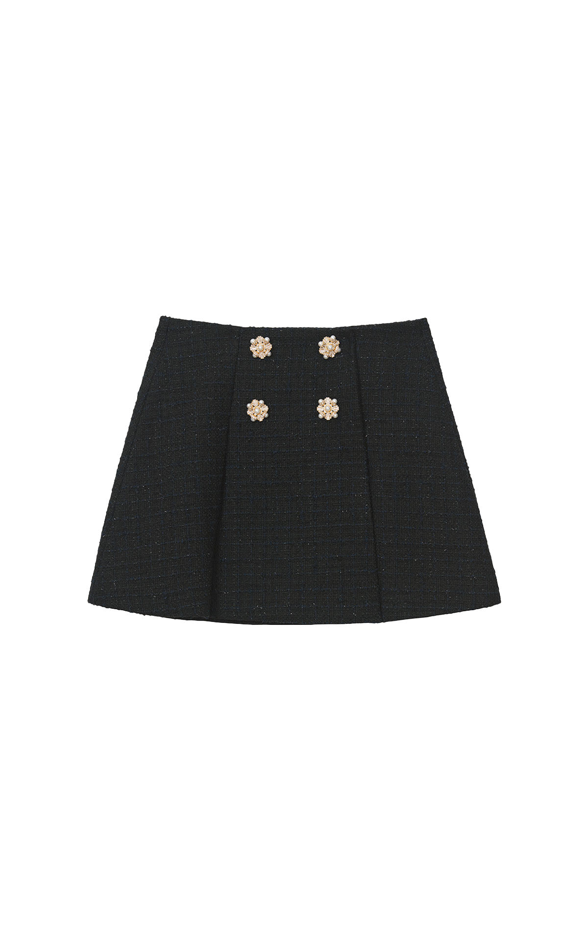 Self Portrait Black boucle mini skirt from Bicester Village