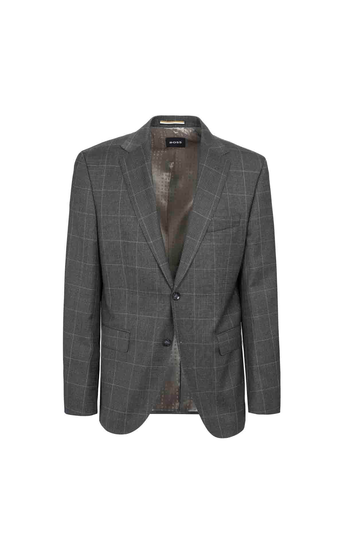 Gray blazer men's BOSS outlet barcelona la roca village