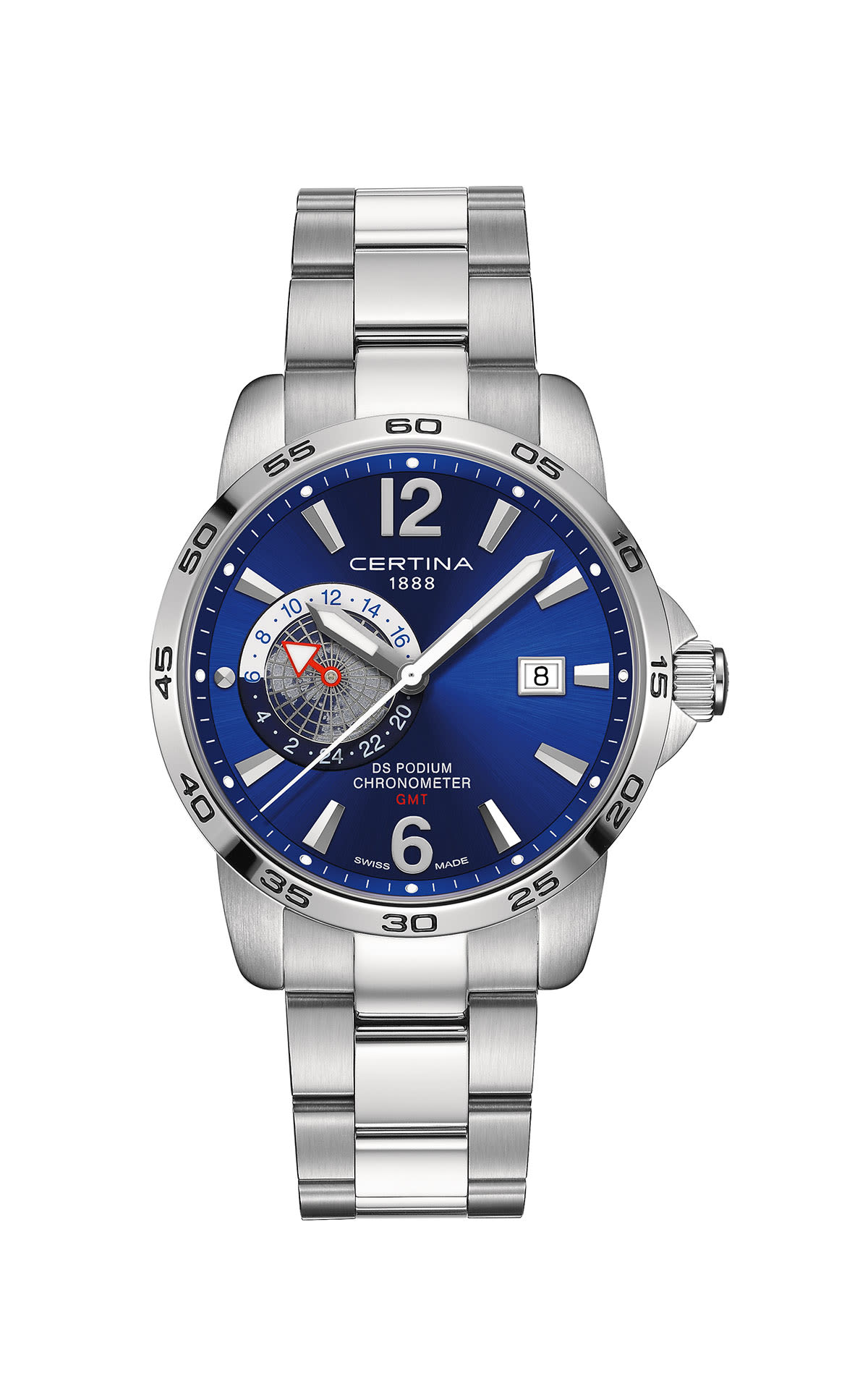Certina silver blue watch