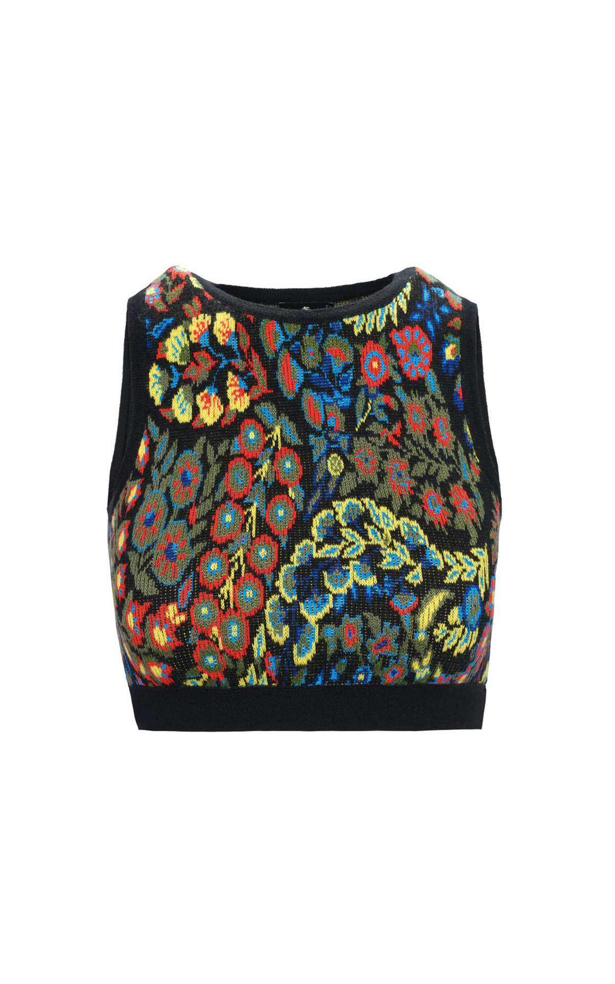 Printed cropped knit vest Etro