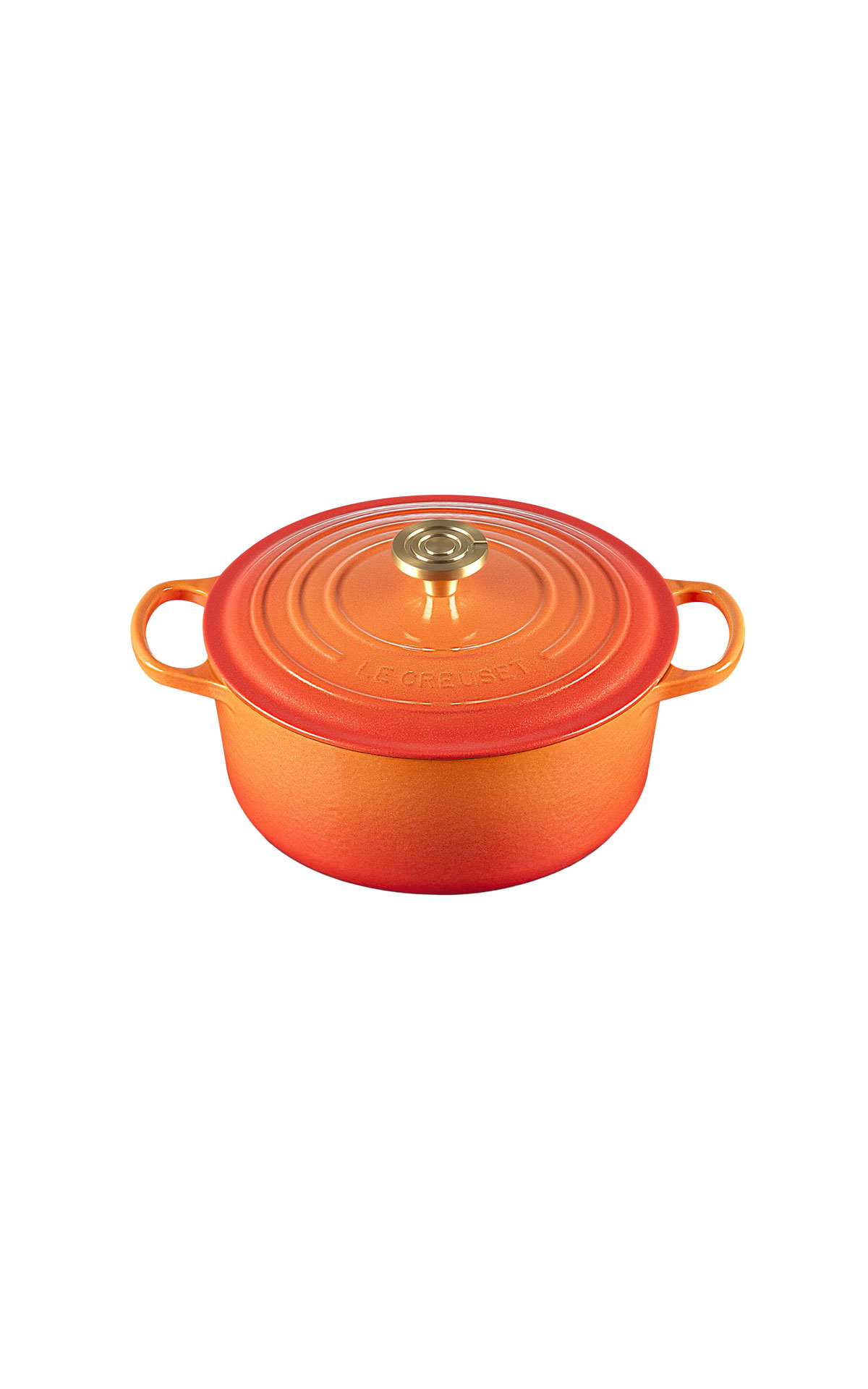 Le Creuset Flamme Dorée Round 28cm casserole from Bicester Village