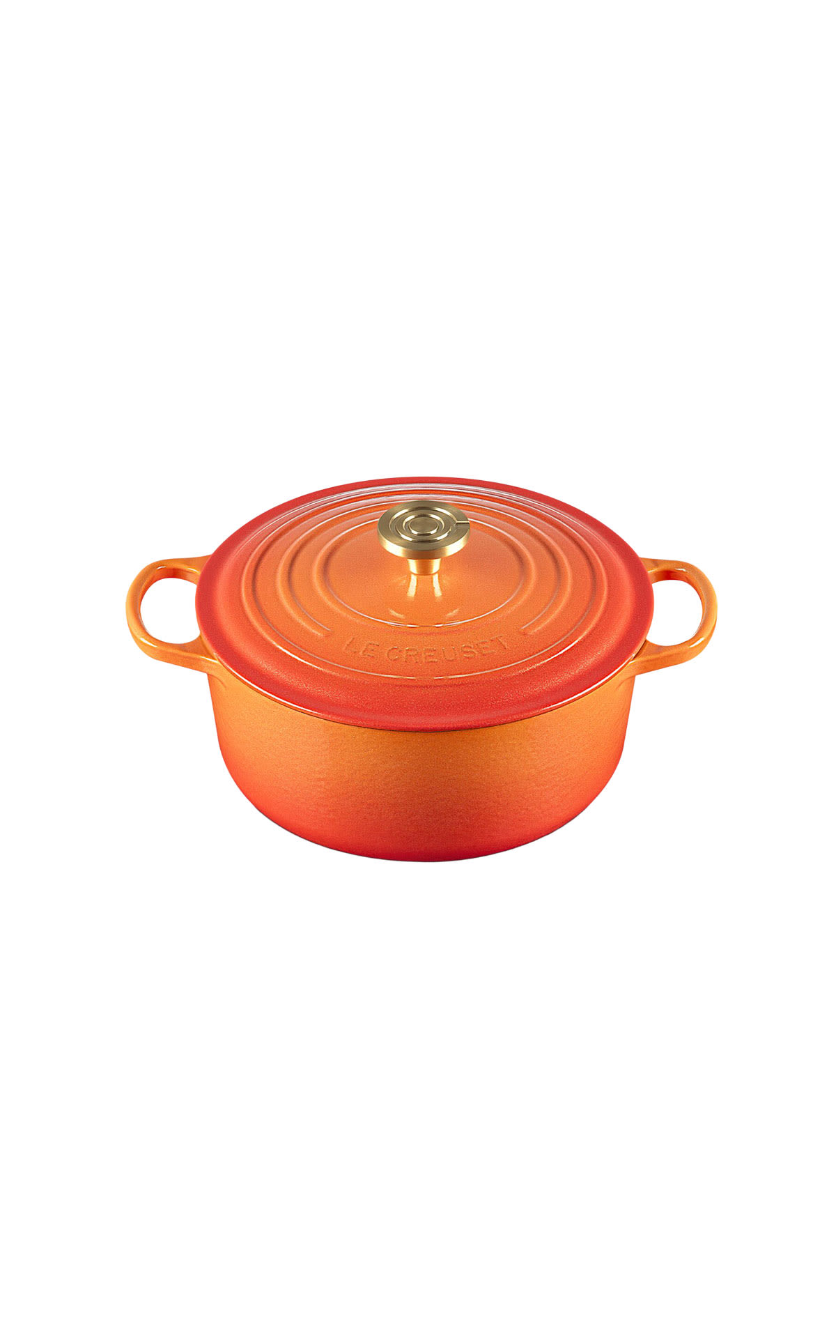 Le Creuset Flamme Dorée Round 28cm casserole from Bicester Village