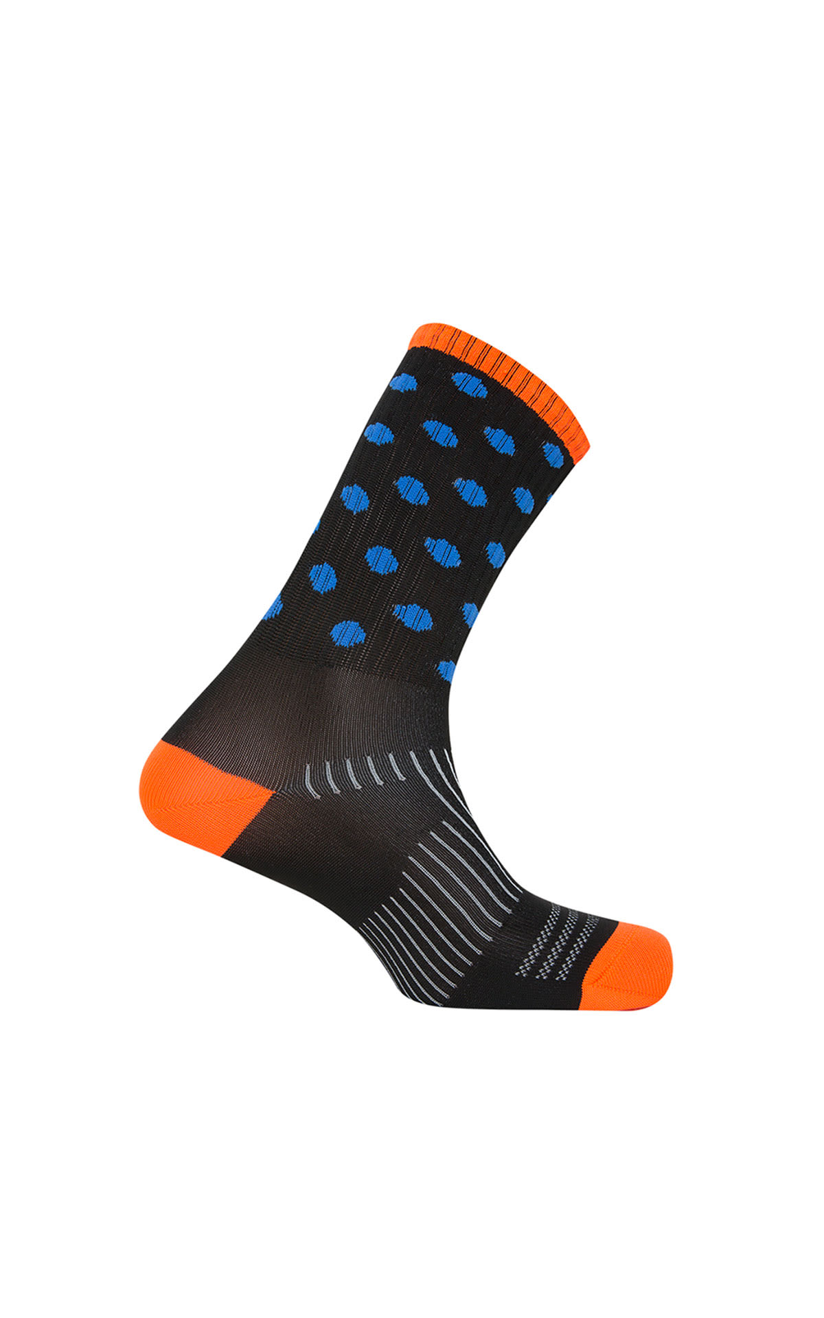 Black sock with orange sports details Punto Blanco