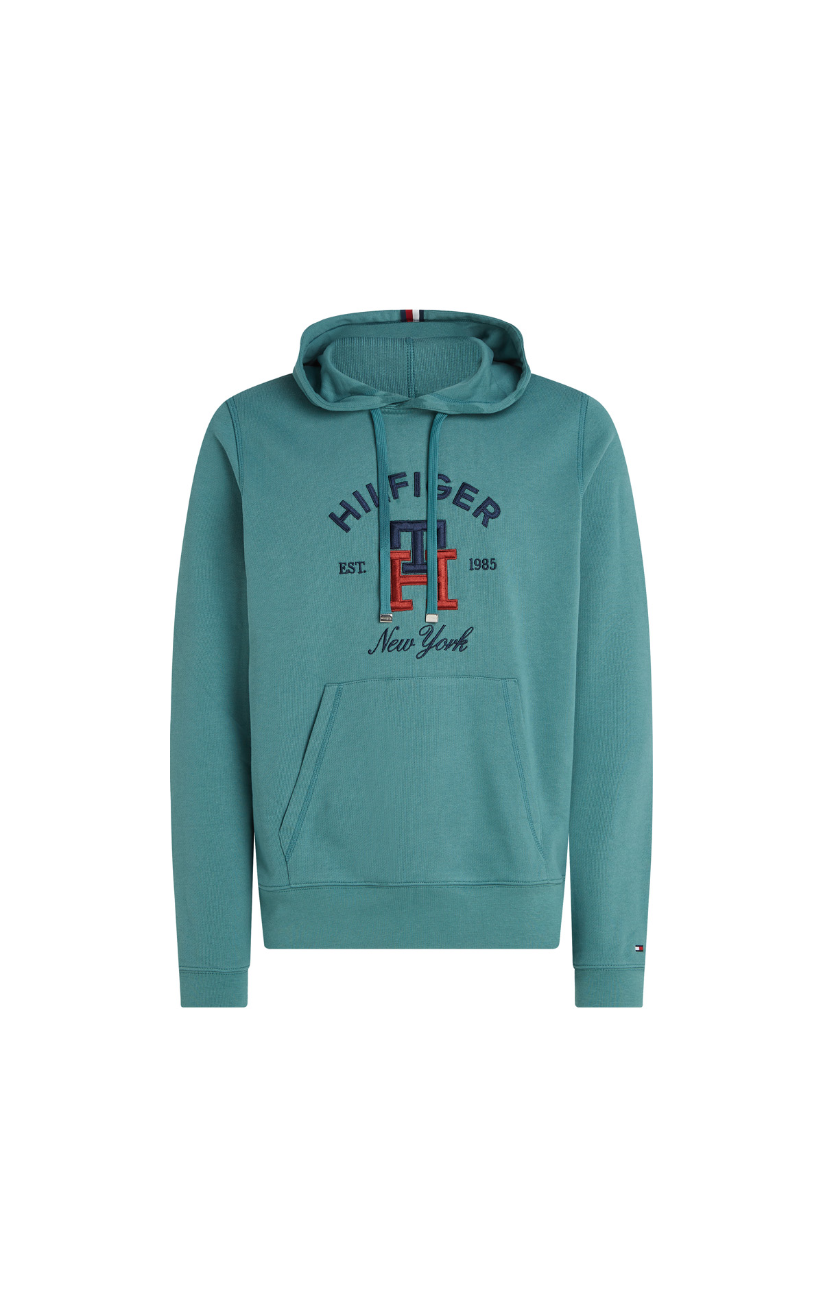 Turquoise blue hooded sweatshirt Tommy Hilfiger outlet madrid las rozas villlage