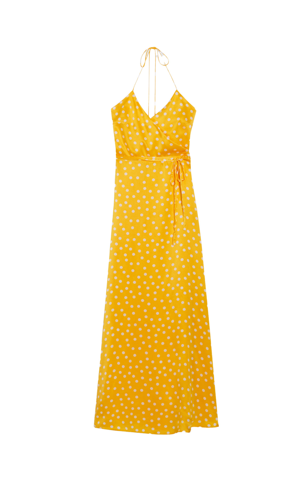 Long yellow strap dress Claudie Pierlot outlet barcelona la roca village