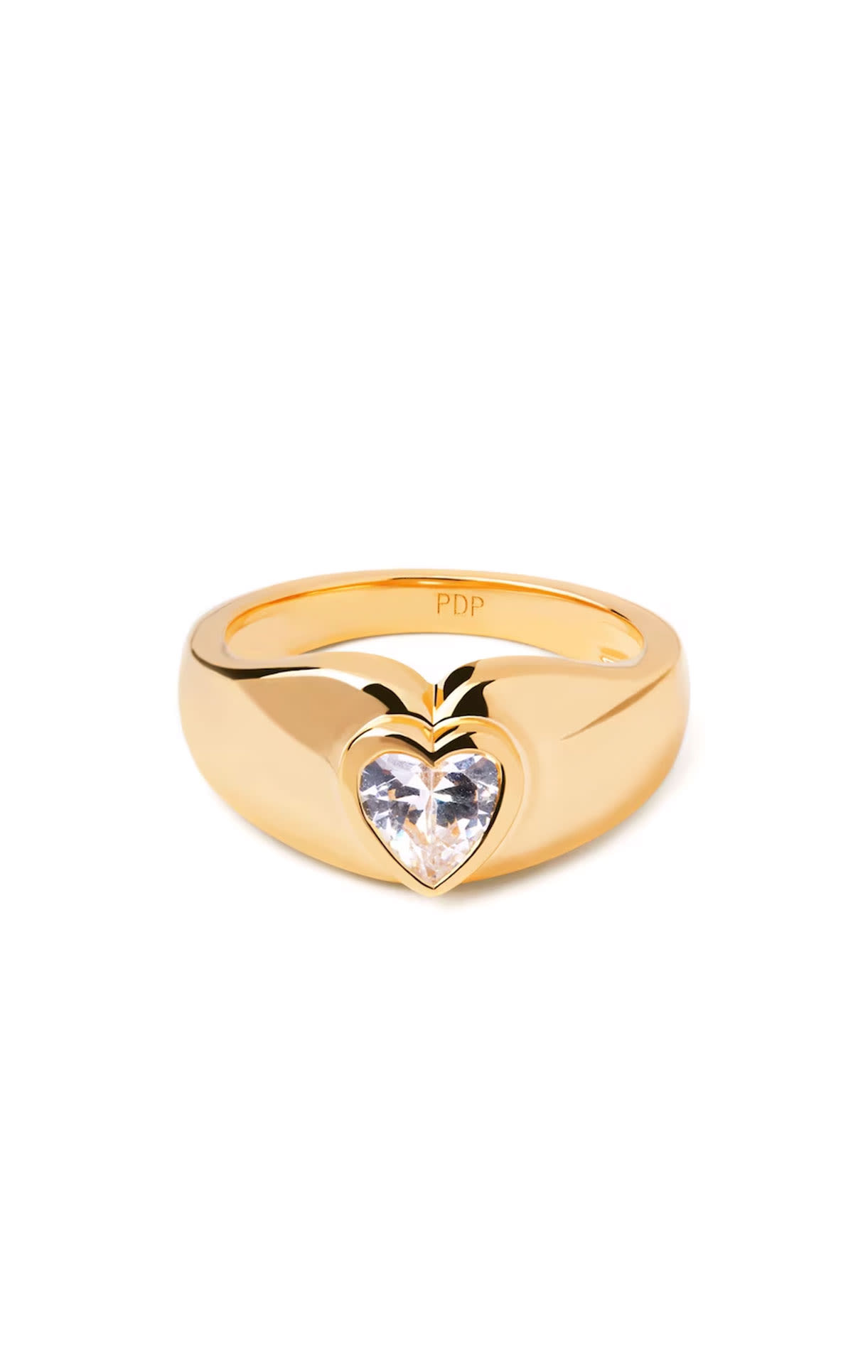 Gold ring with diamond in heart pdpaola outlet barcelona la roca village