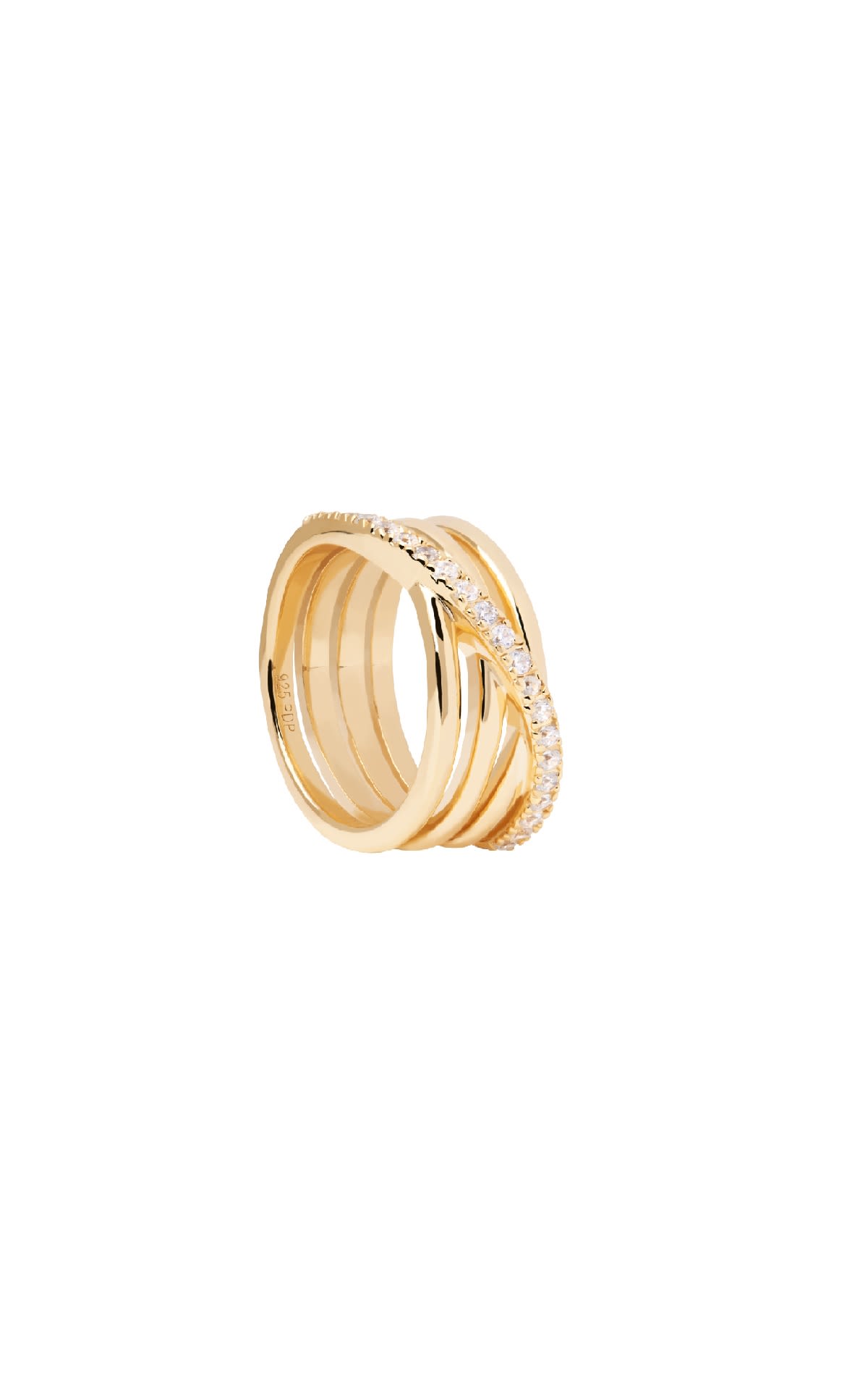 Gold ring with diamond detail PDPAOLA