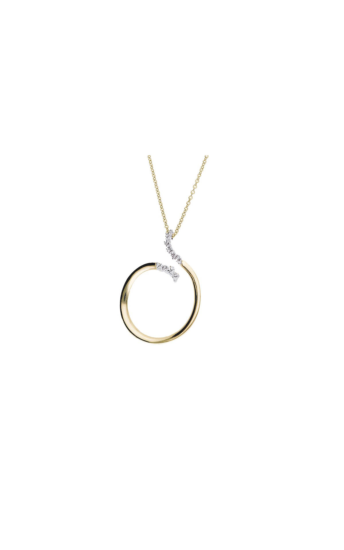 ALFIERI & ST. JOHN | Luxury Zone Yellow gold pendant with 0.13 CT diamonds and white gold chain