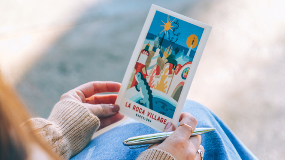 La Roca Village postcard