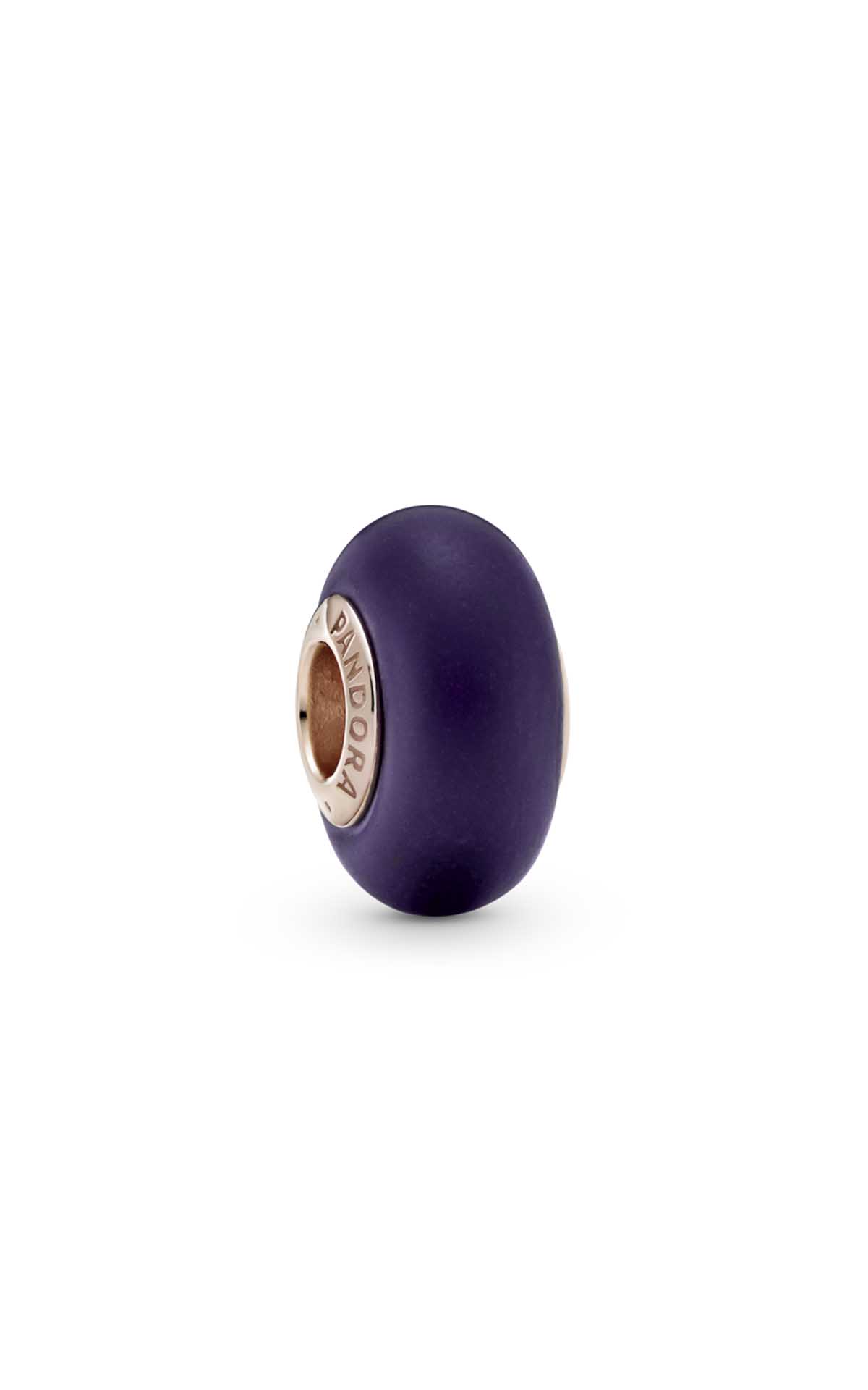 Matte Purple Murano Glass Charm Pandora