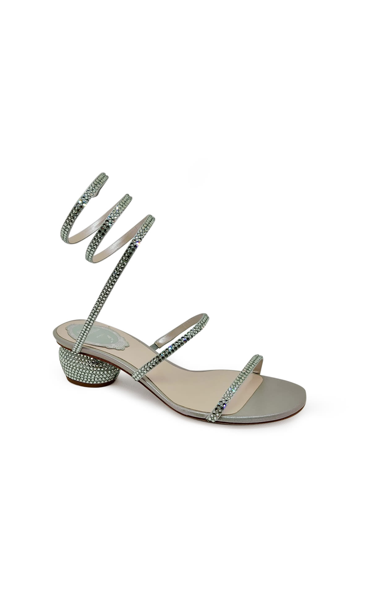 Cleo sandals in green satin