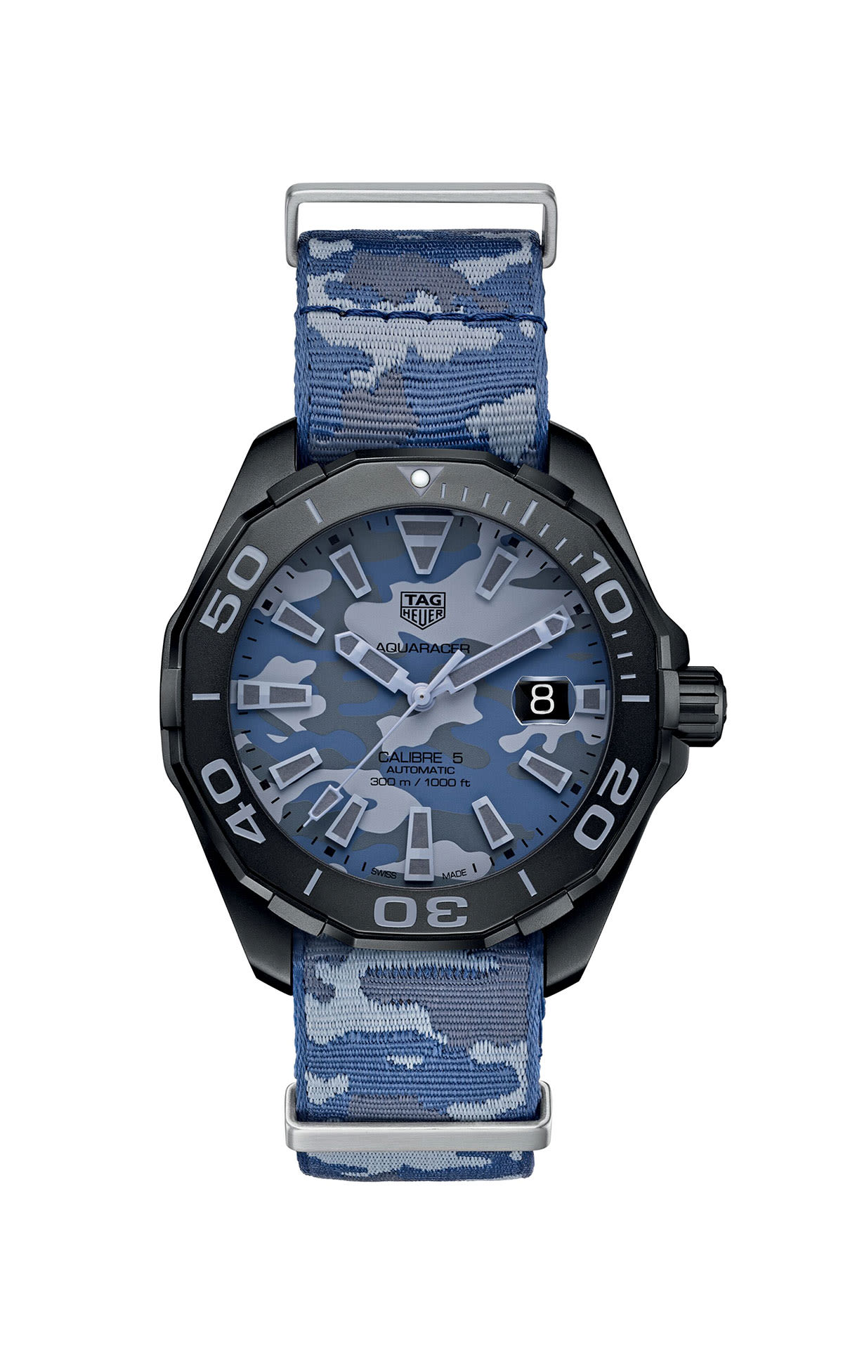 Blue military print watch Tag Heuer