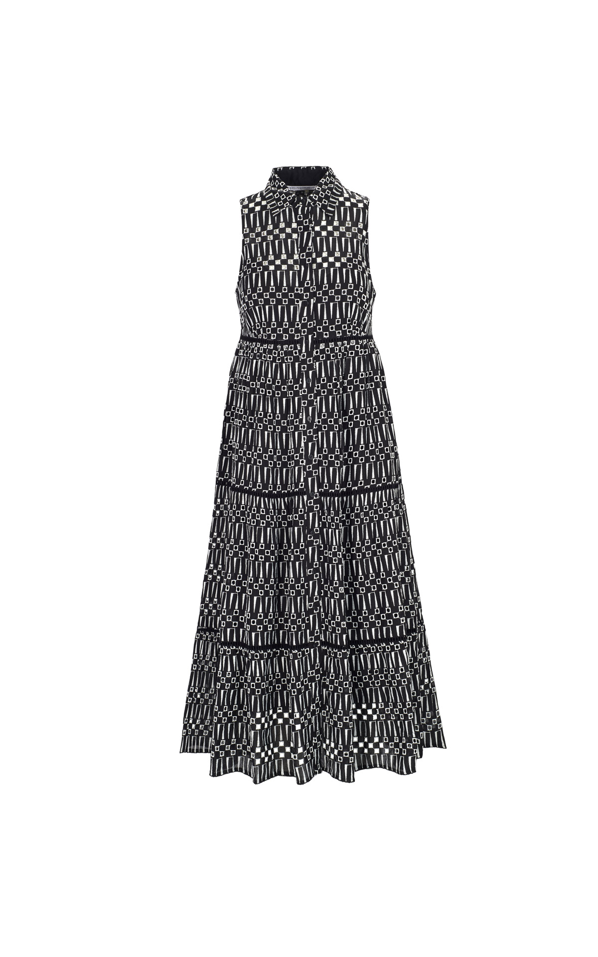Black sleeveless printed dress adolfo dominguez outlet barcelona la roca village