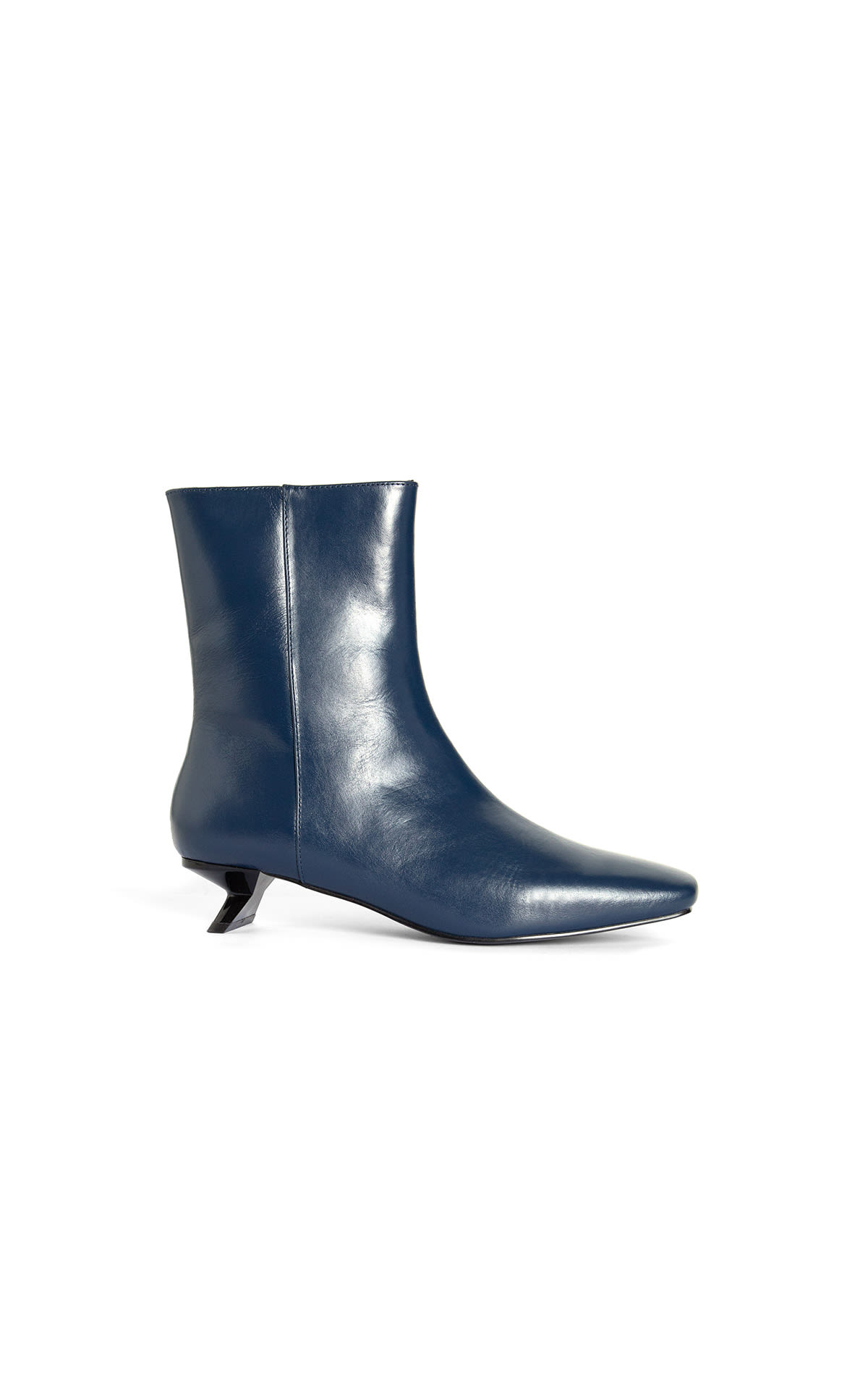 Blue leather ankle boot Adolfo Dominguez