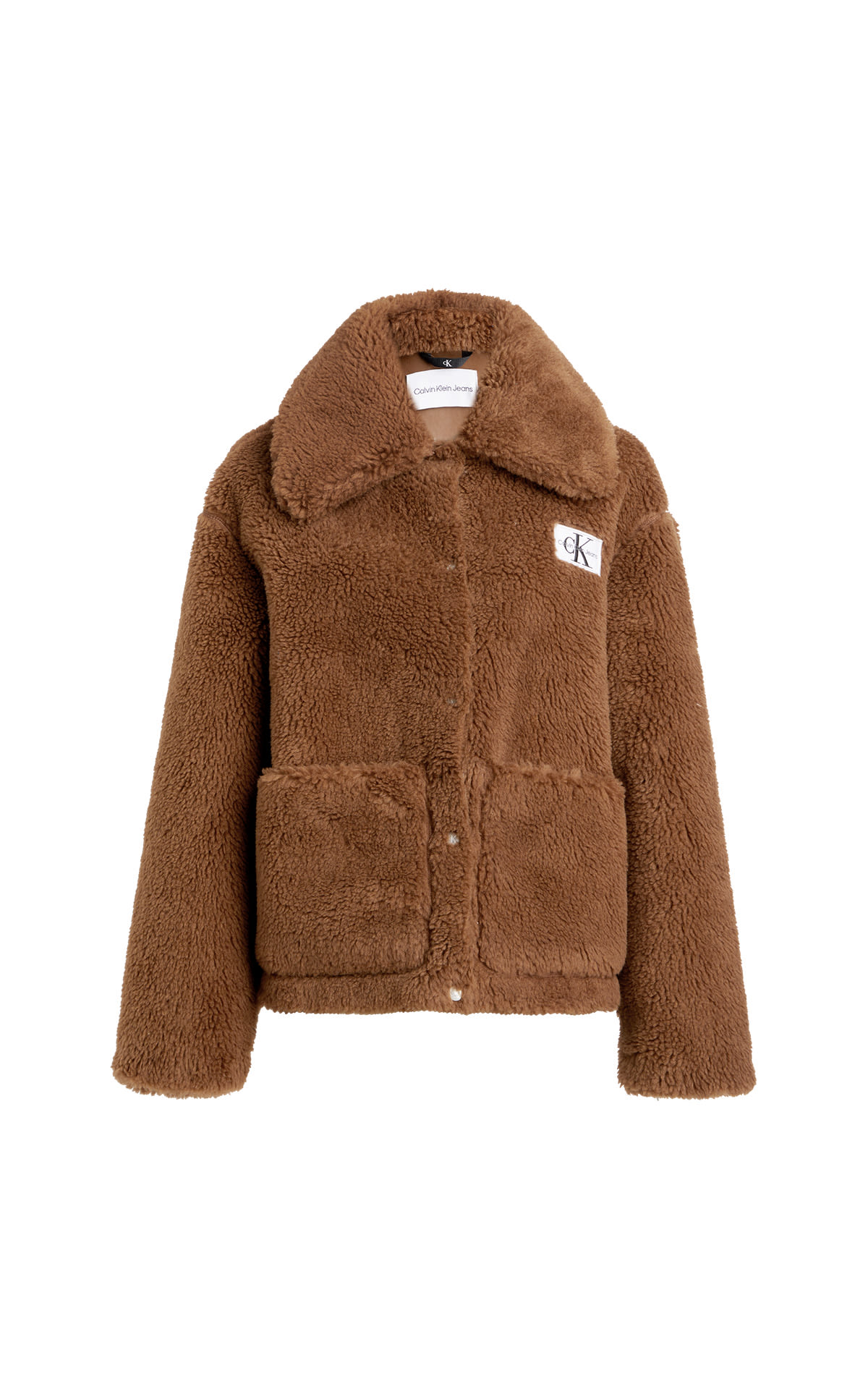 Chaqueta efecto pelo marrón Clavin Klein Jeans outlet mdrid las rozas village