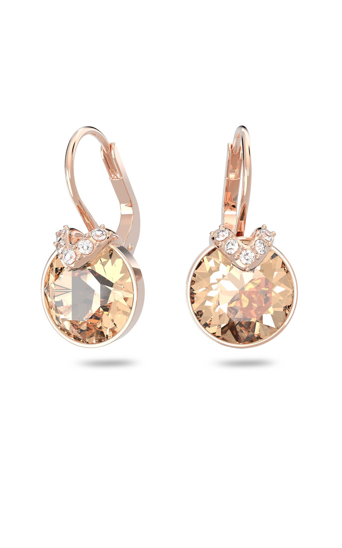 Rose gold earrings with diamonds Swarovski