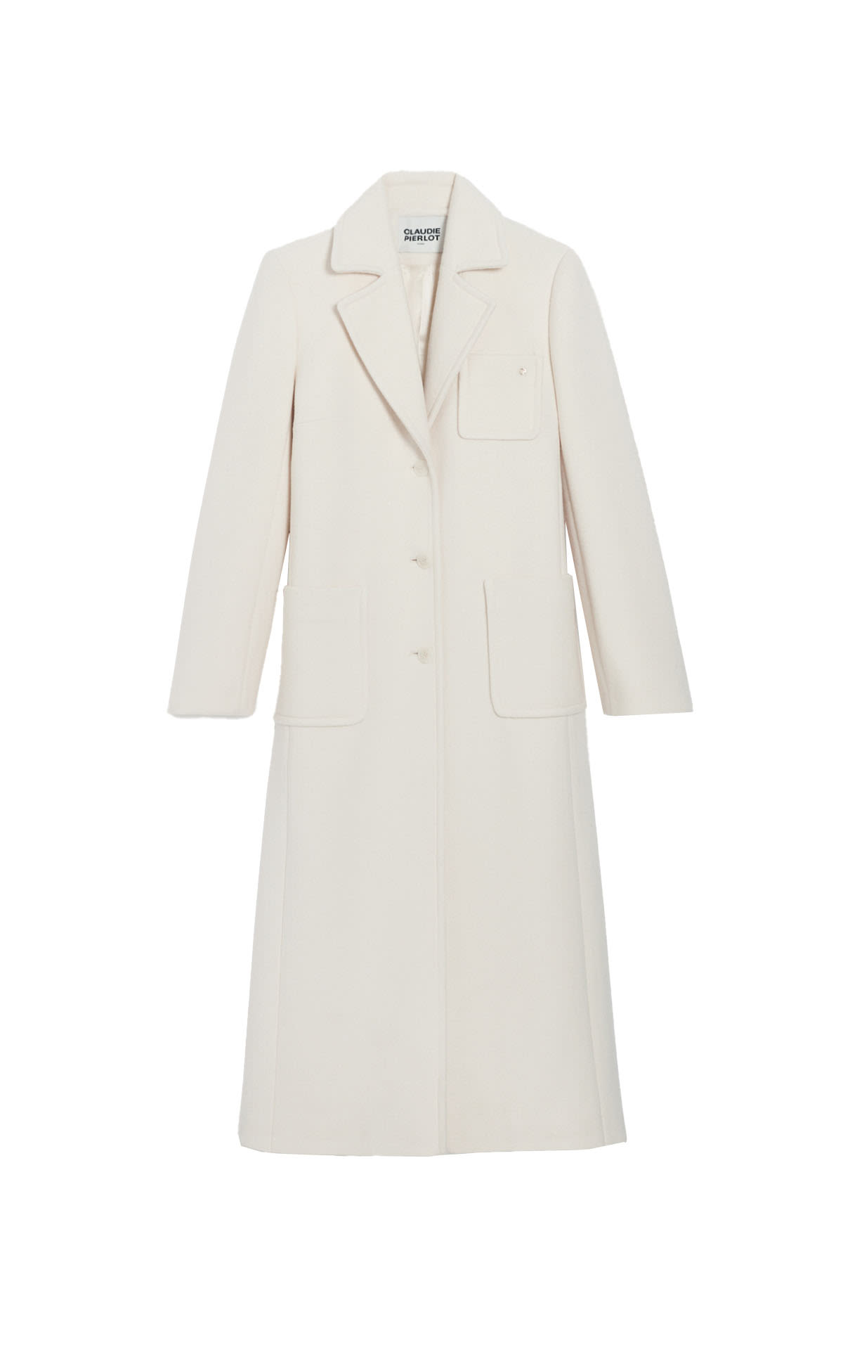 Long white coat claudie pierlot outlet barcelona la roca village